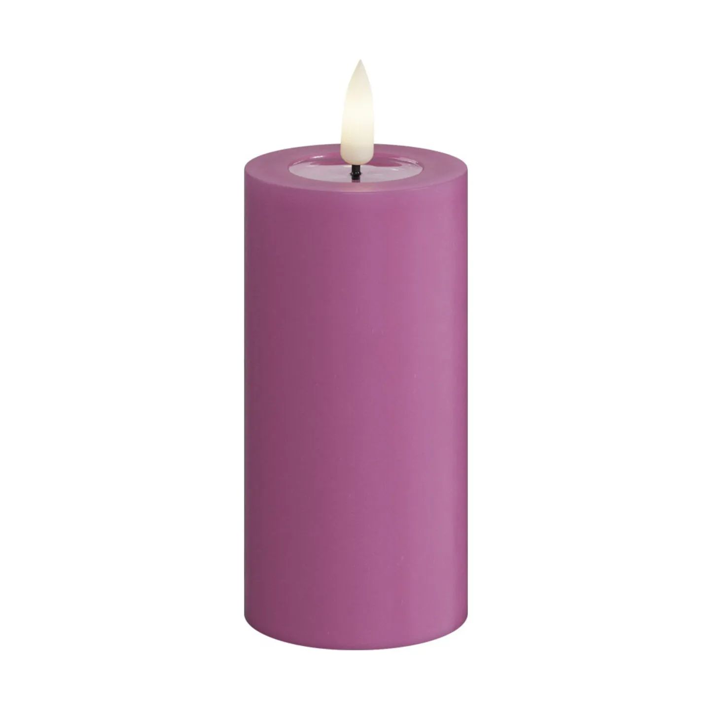 Deluxe Homeart LED-lys Real Flame LED Bloklys i Magenta , 10 cm, 1