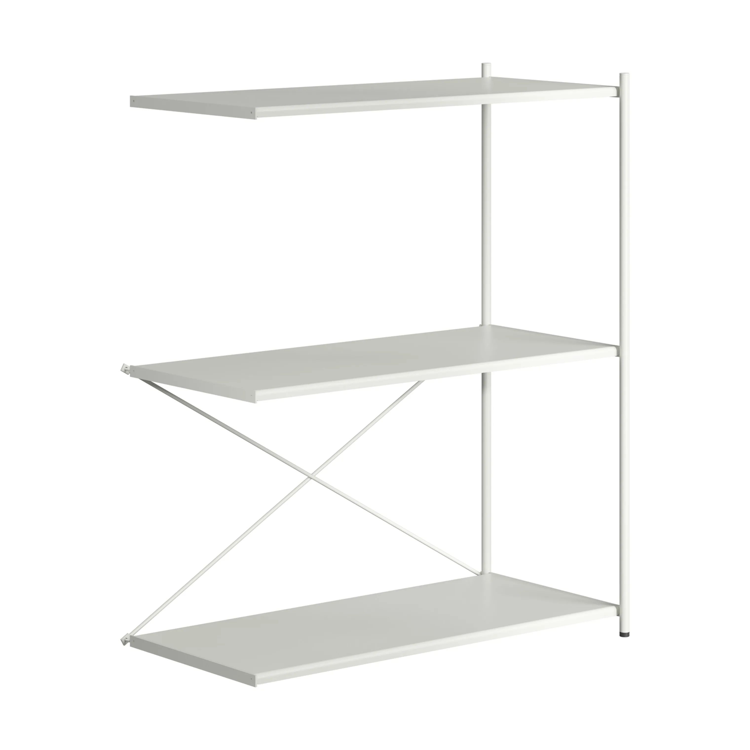 Novoform Reoler og tilbehør Arturo 3-Etagers tilbygningsreol i Light Grey, 91 cm, 3