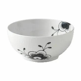 Royal Copenhagen Serveringsskåle Sort Mega Riflet Skål i Sort/hvid, 15 cm, 1