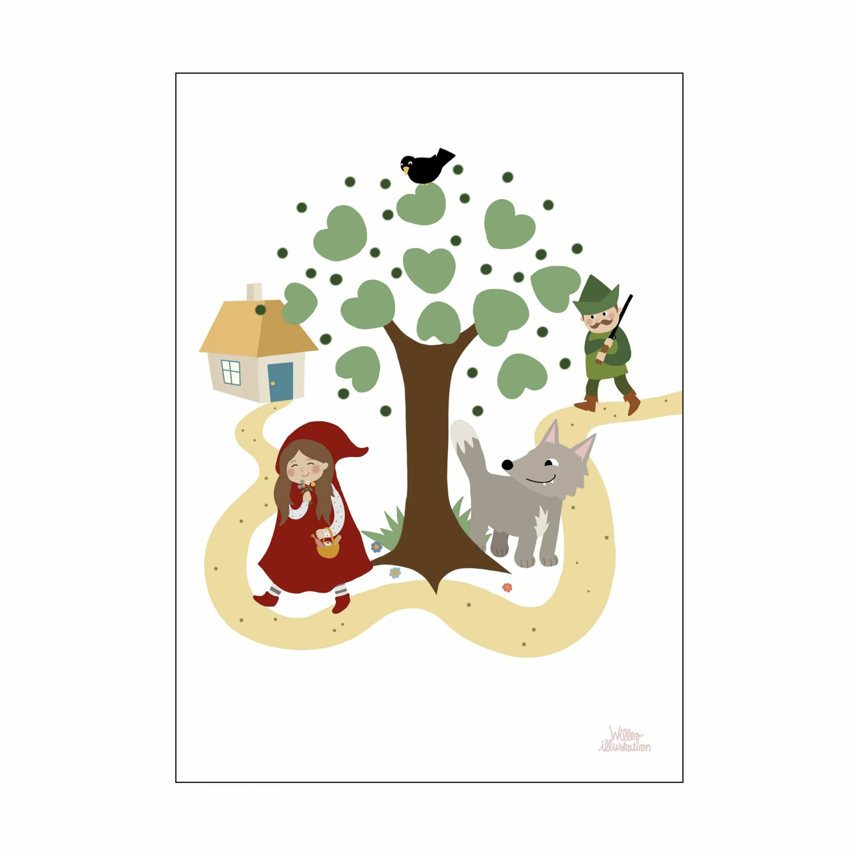 Poster&Frame Plakater Plakat - Rødhætte og ulven i B50 x L70 cm, 1