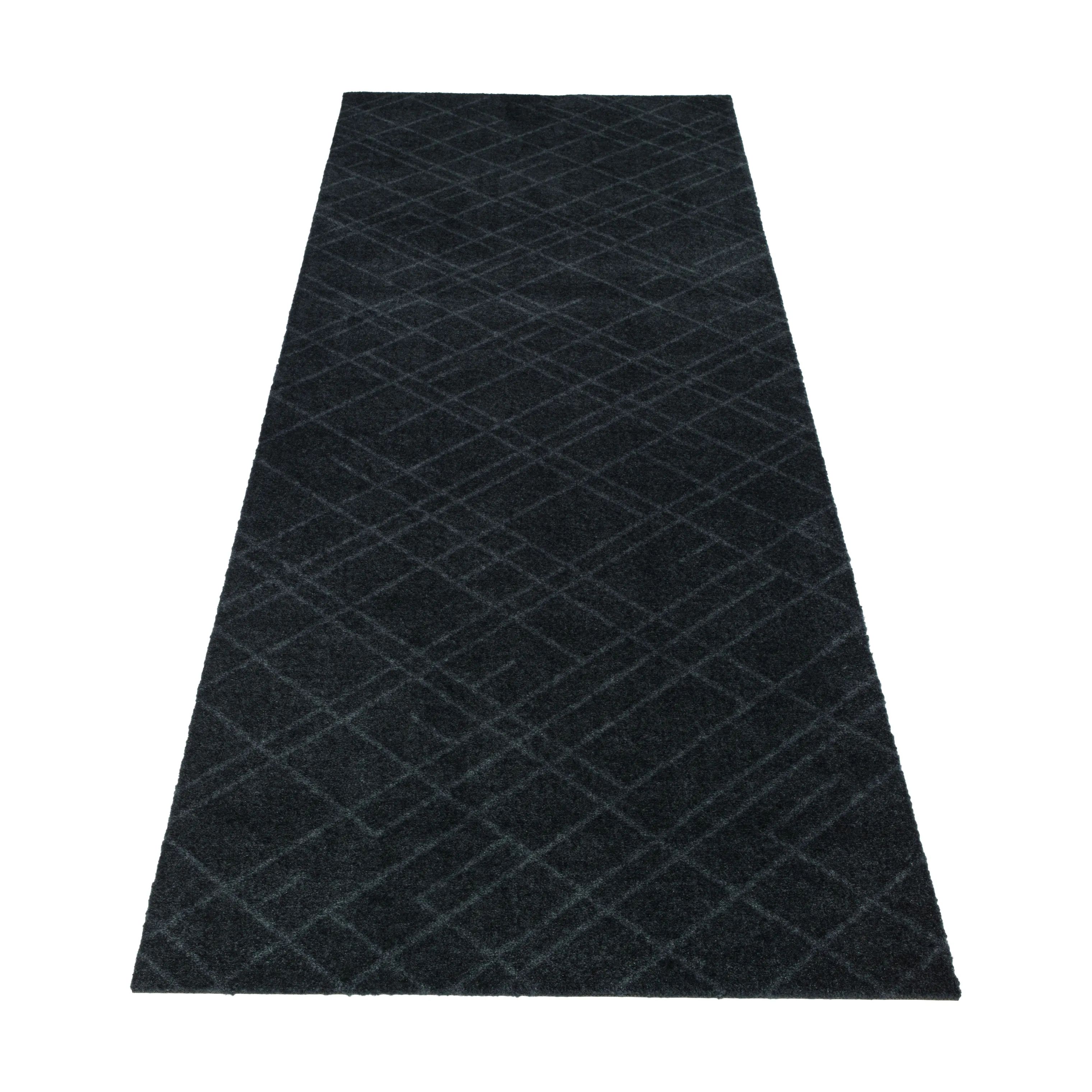 Tica Copenhagen Dørmåtter Lines Gulvmåtte i Mørkegrå, B67 x L200 cm, 3