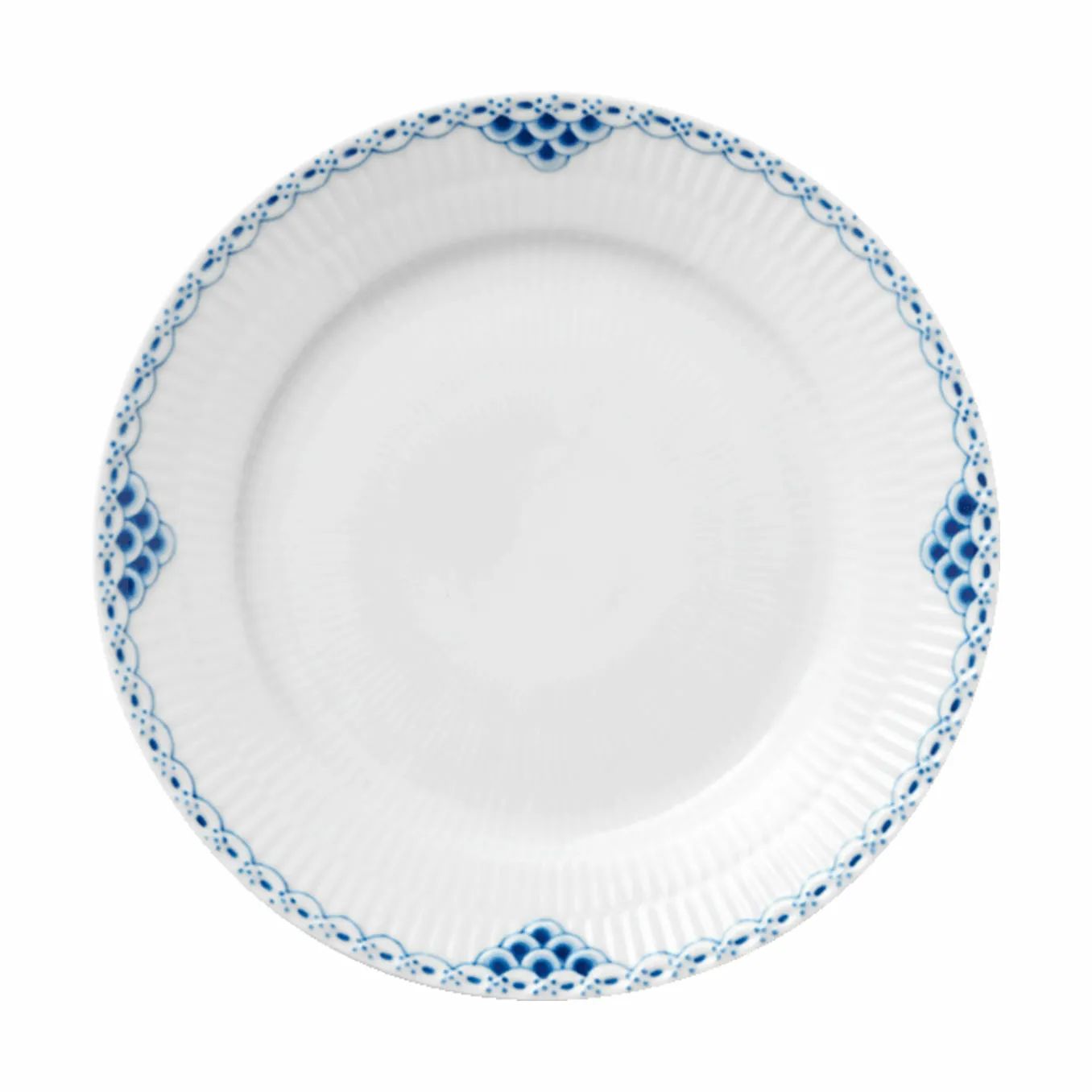 Royal Copenhagen Kagetallerkener Prinsesse Kagetallerken i Koboltblå/hvid, 19 cm, 1