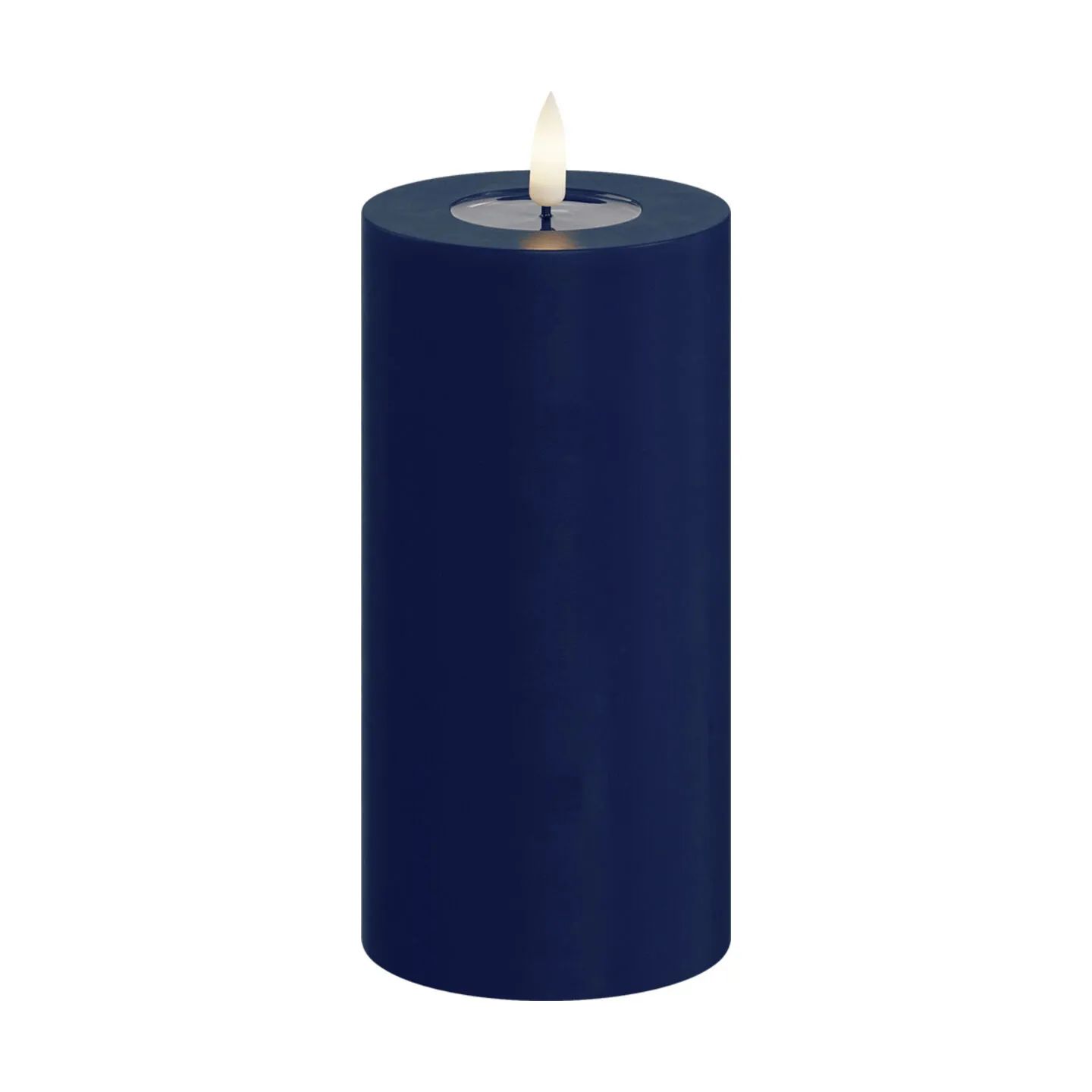 Deluxe Homeart LED-lys Real Flame LED Bloklys i Royal Blue, 15 cm, 1