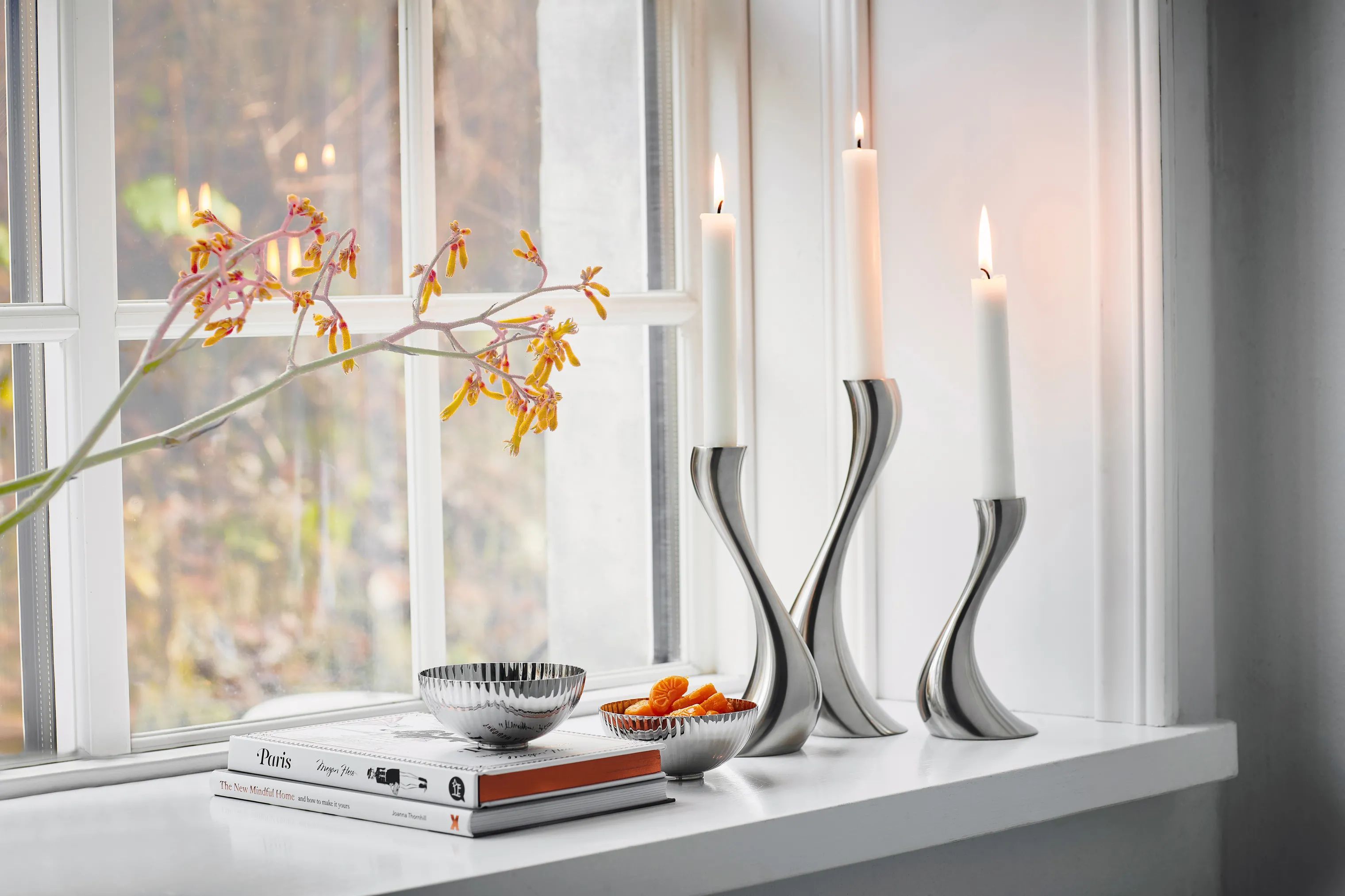 Georg Jensen Kronelysestage Cobra Lysestage - 3 stk. i Mat/Stål, 3