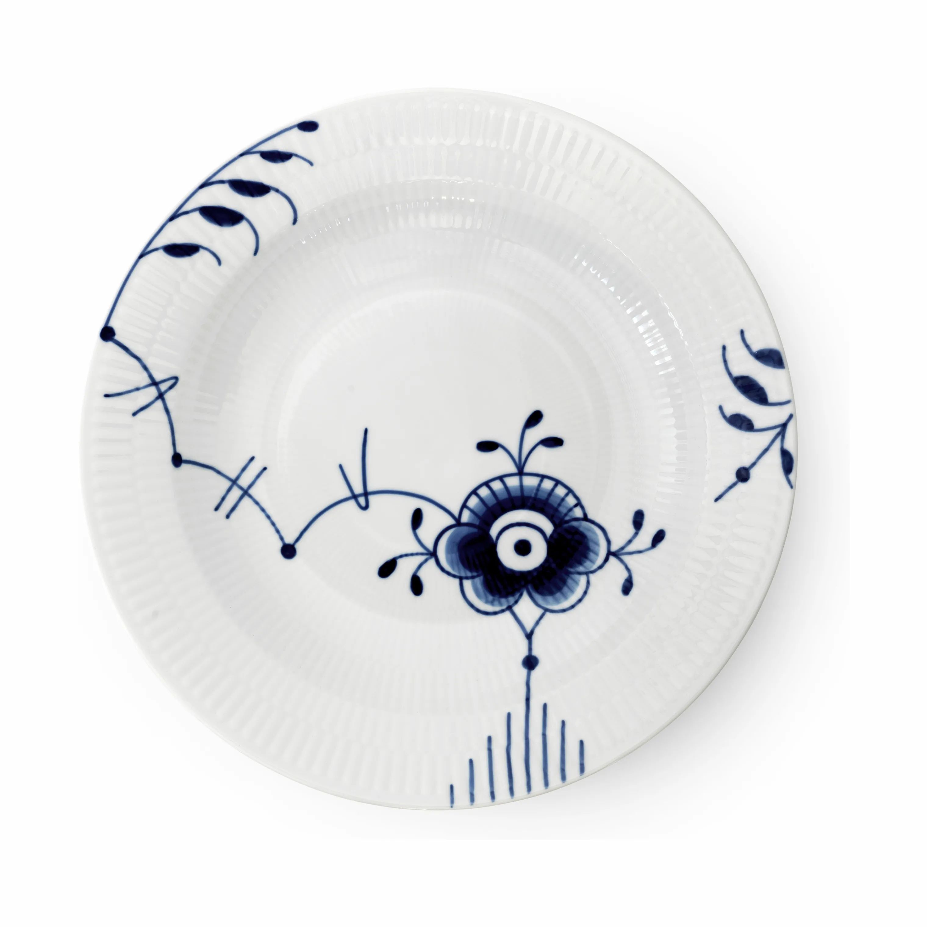Royal Copenhagen Dybe tallerkener Blå Mega Riflet Dyb Tallerken i 27 cm, 1