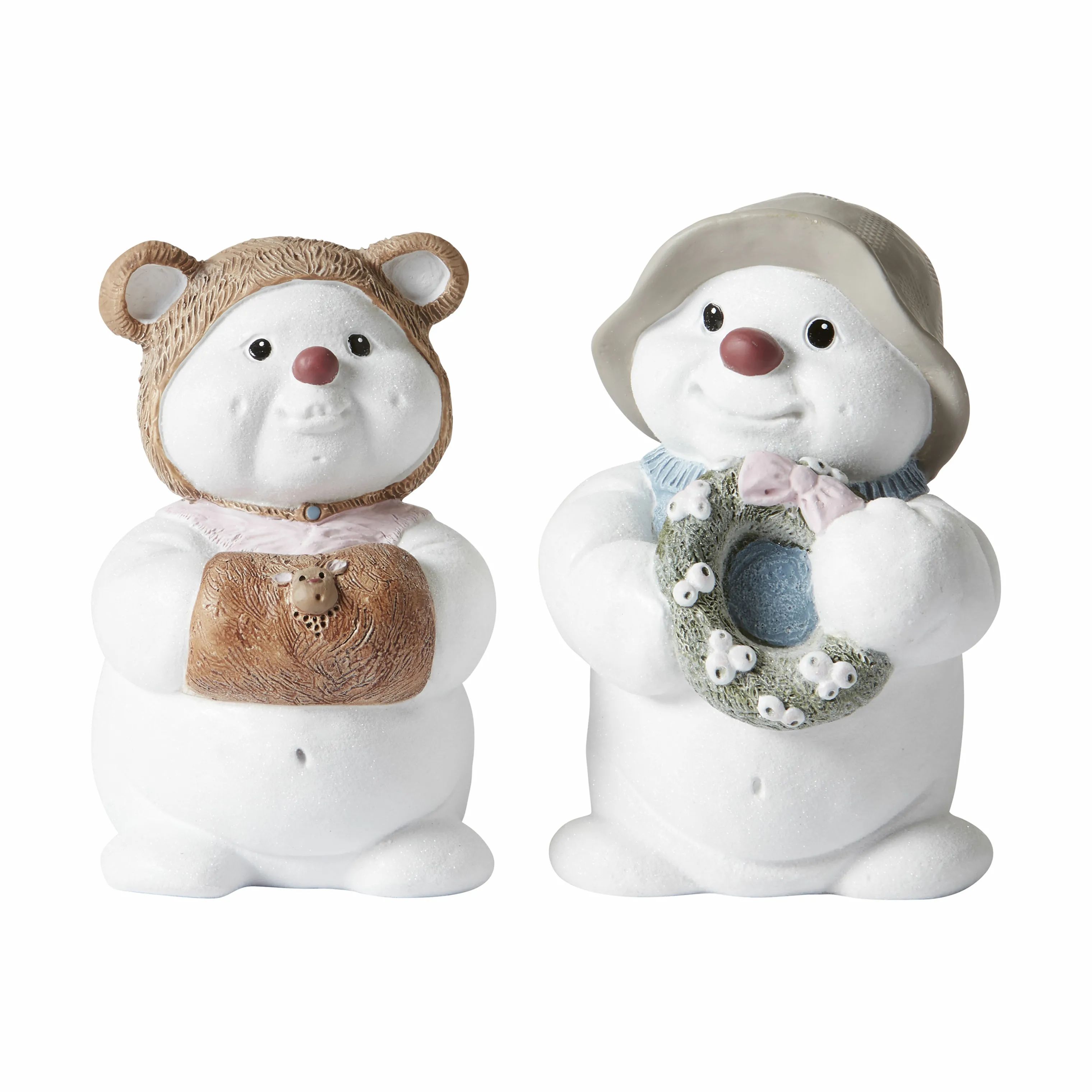 Klarborg Julefigurer Snemænd 2021 - Gertrud & Ejvin i Hvid, 10 cm, 1