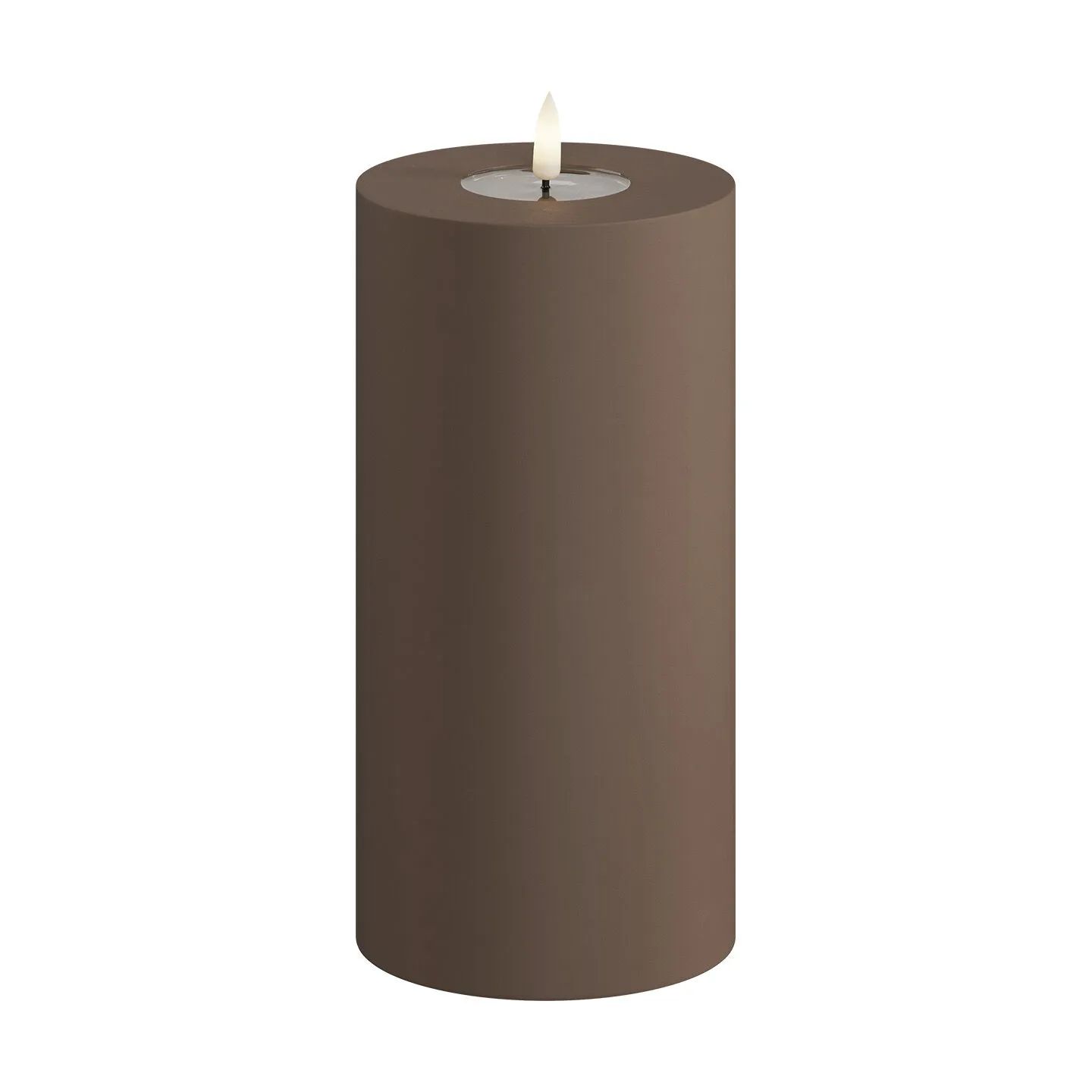 Deluxe Homeart LED-lys Real Flame LED Udendørs Bloklys i Karamel, 20 cm, 1