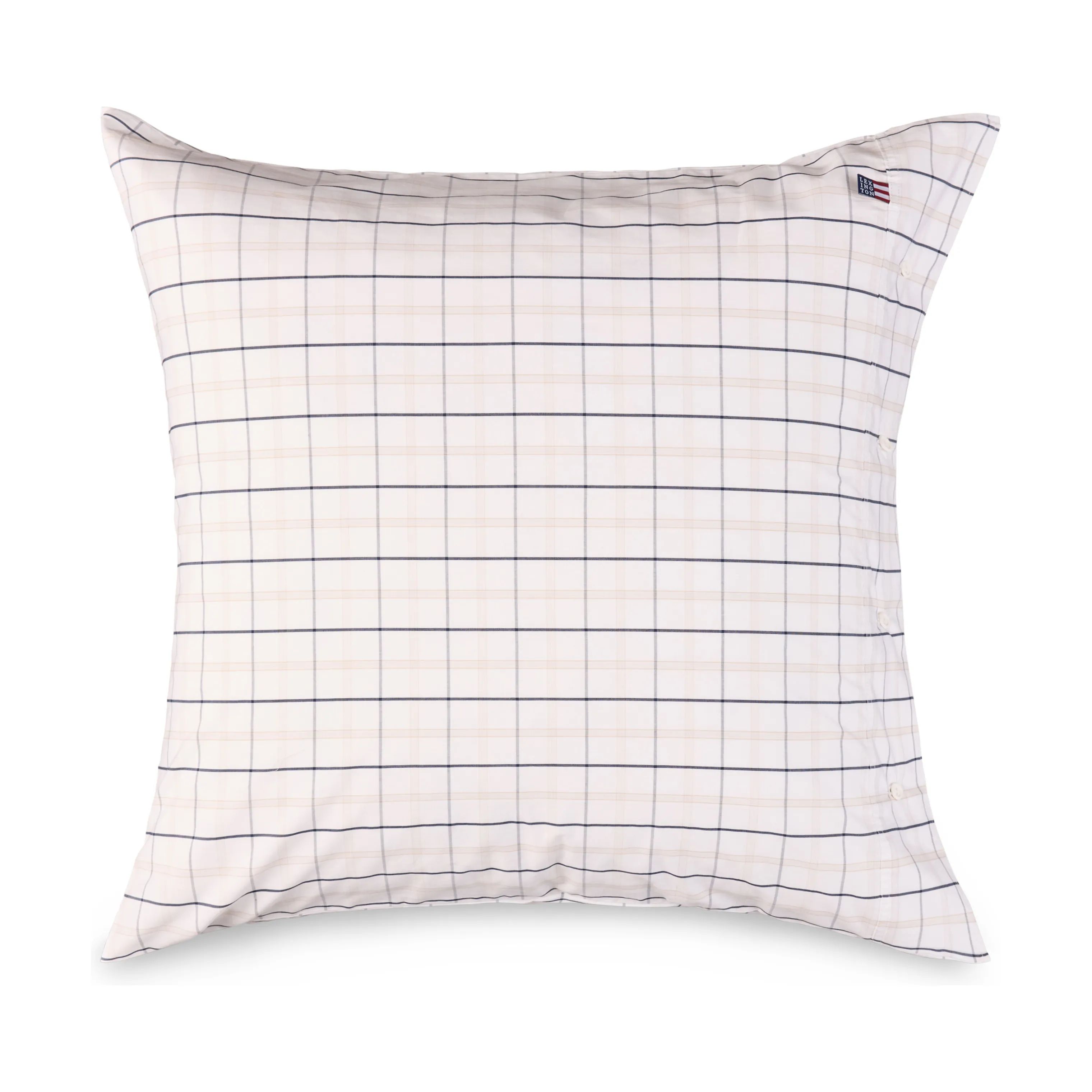 Lexington Hovedpudebetræk Icons Checked Hovedpudebetræk i White/Beige/Navy, 1