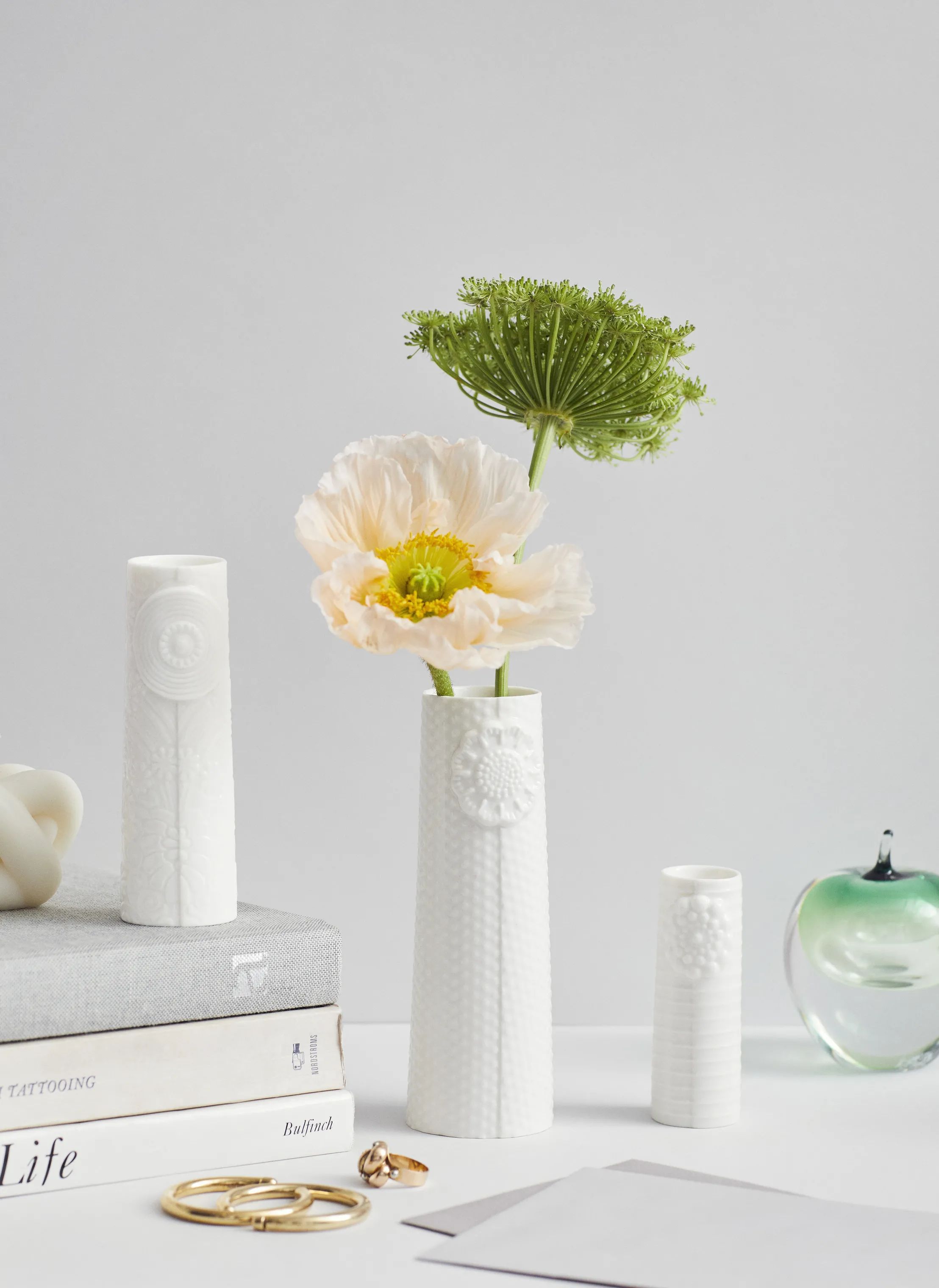 Dottir Vaser Pipanella Flower Vase i Hvid, 12,5 cm, 2