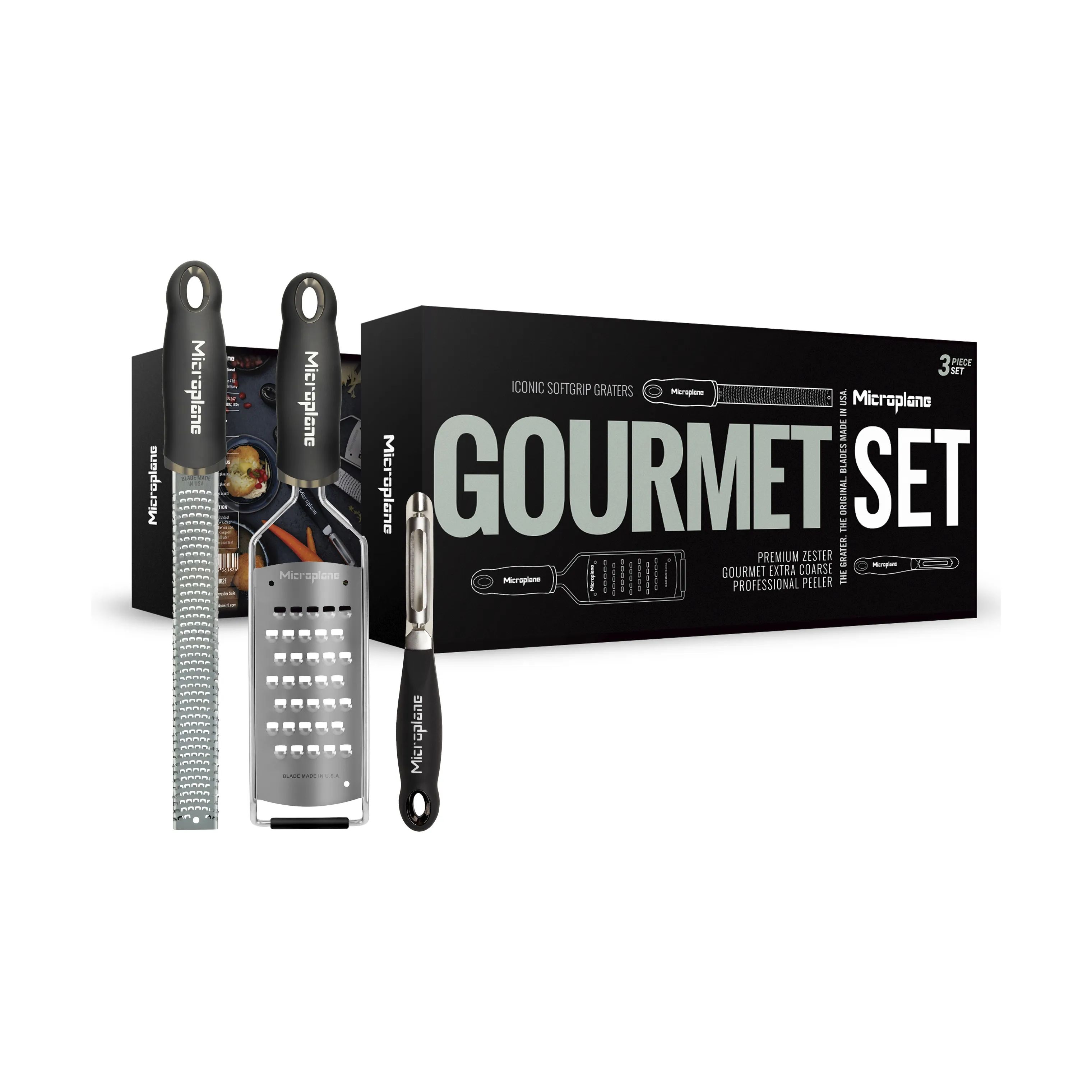 Microplane Rivejern Gourmet Series Rivesæt - 3 dele i Sort, 3