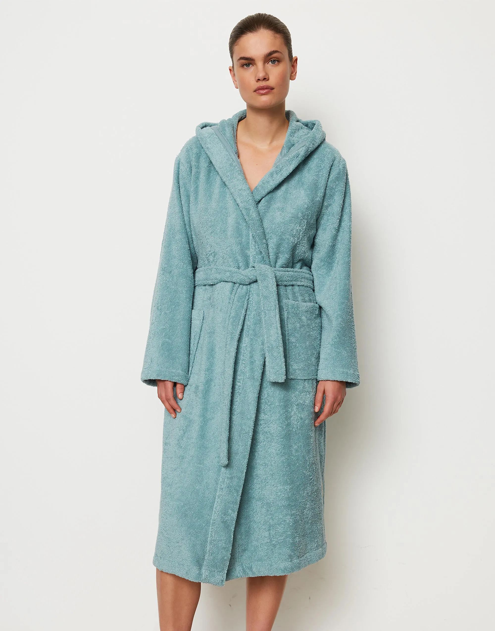 Marc O'Polo Morgenkåber Timeless Damebadekåbe i Aquamarine, Str. XXL, 4