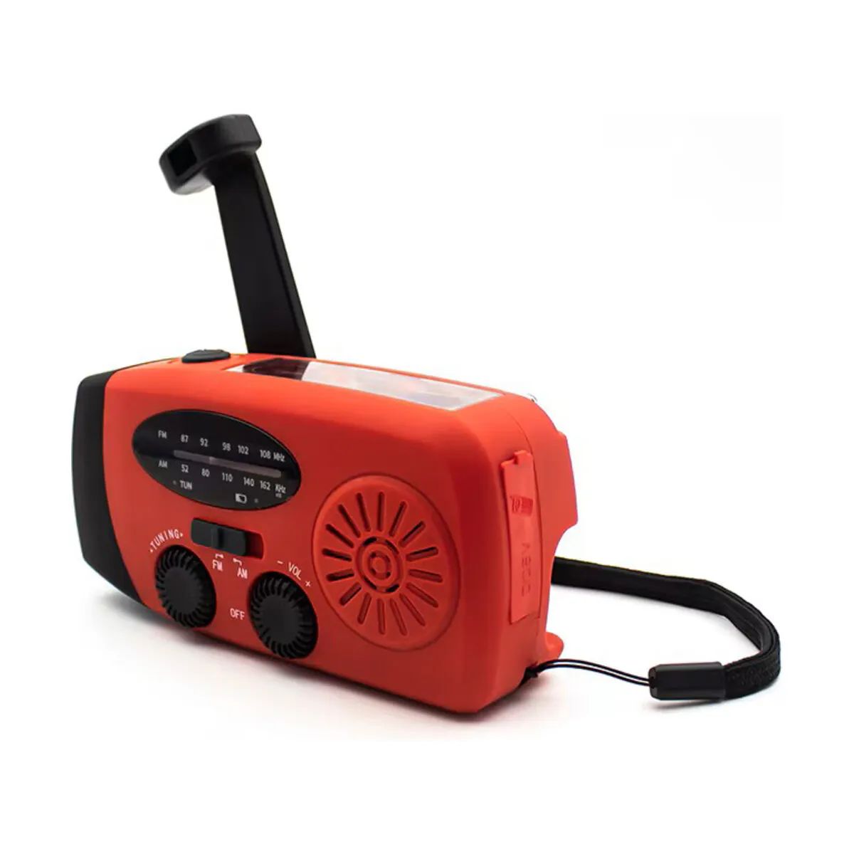 Denver Højtalere Solcelle Crank Radio i Rød, 2