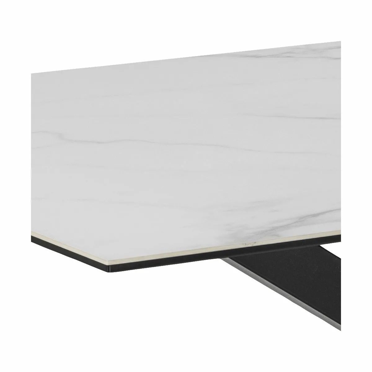 CASA Living Spiseborde Heaven Spisebord i Hvid Akranes/sort, H75,5 x B160 x L90 cm, 4