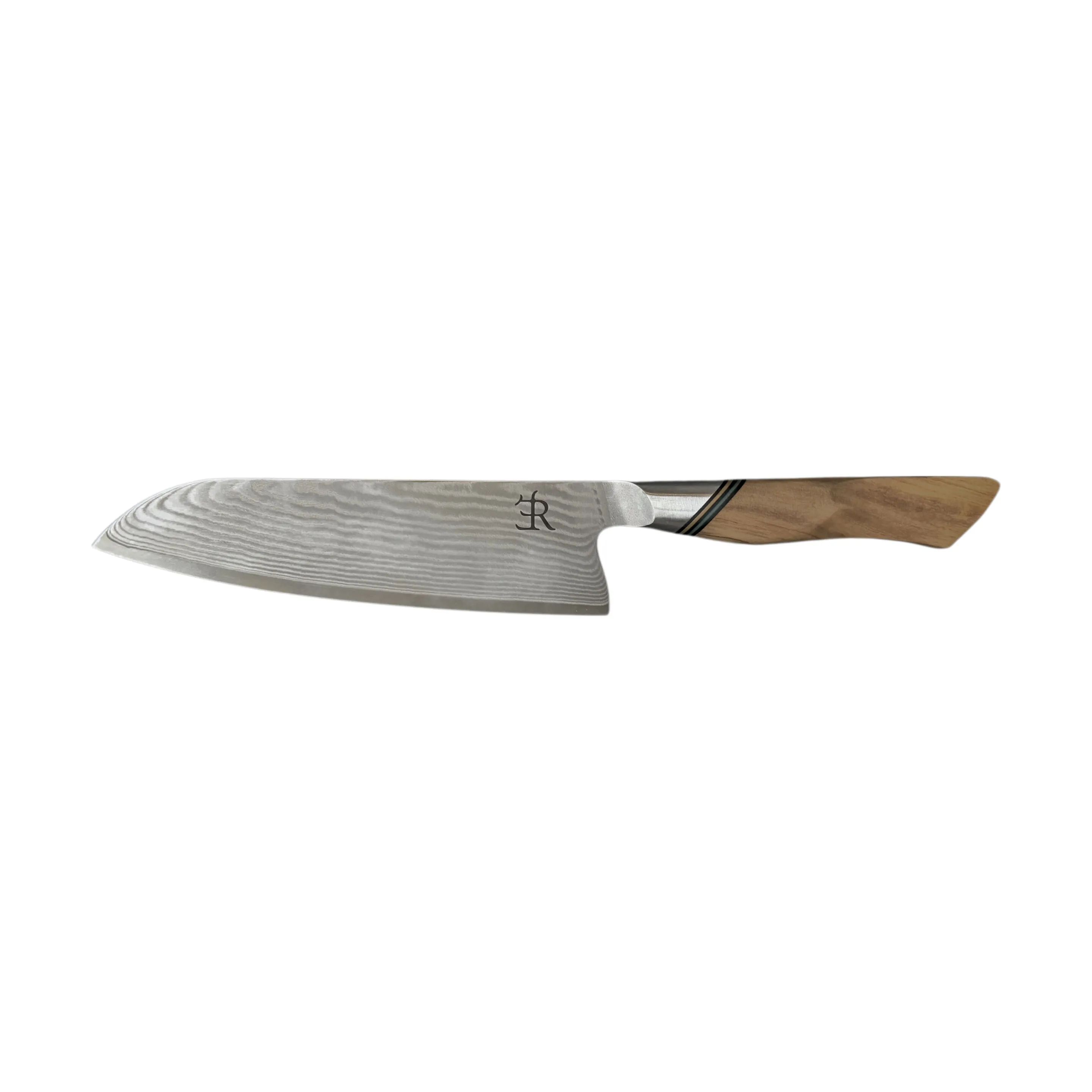 Ryda Knives Santokuknive A-73 Santoku i rustfrit stål/brun, 1