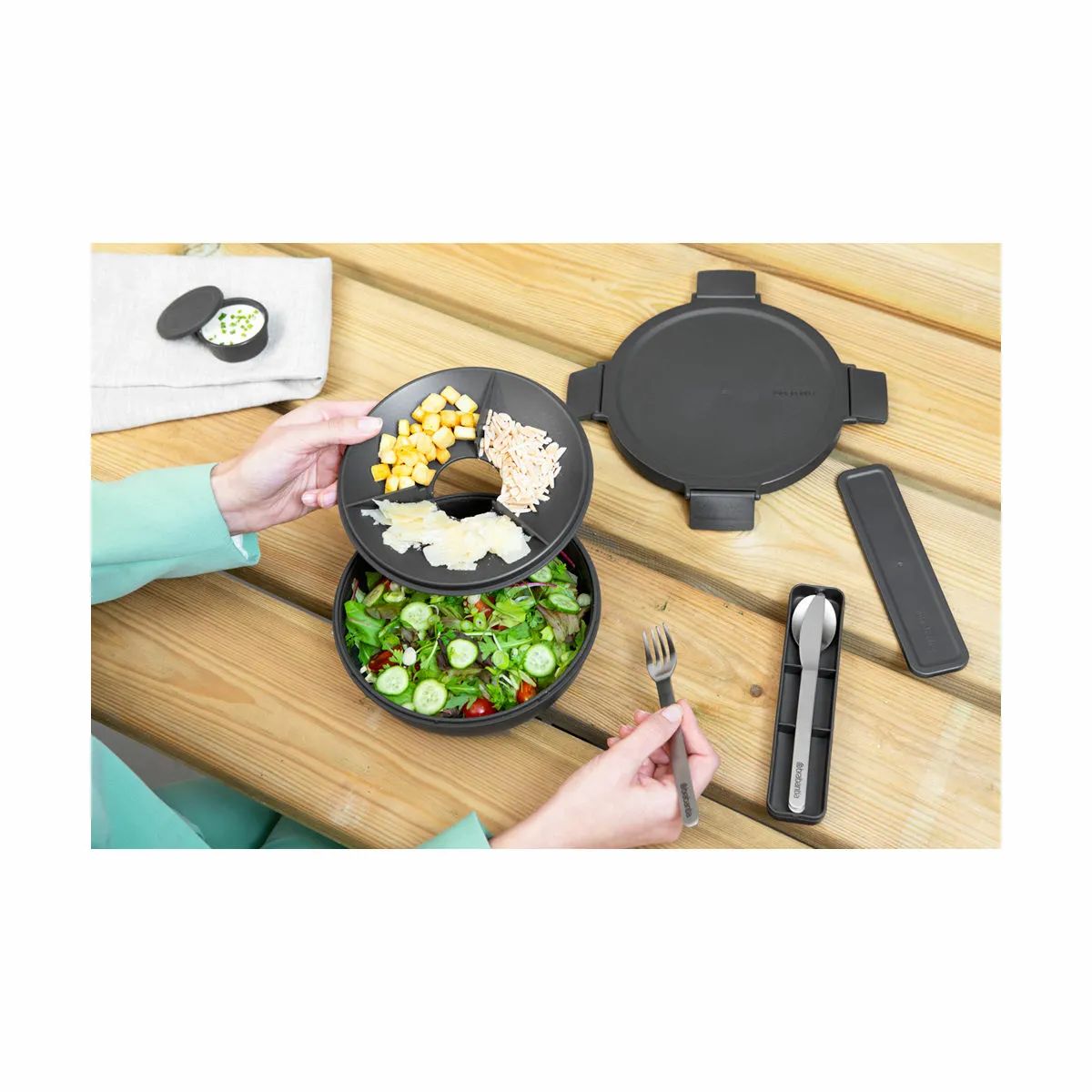 Brabantia Madkasser Make & Take Salatskål i Dark grey , 1.3 L, 5