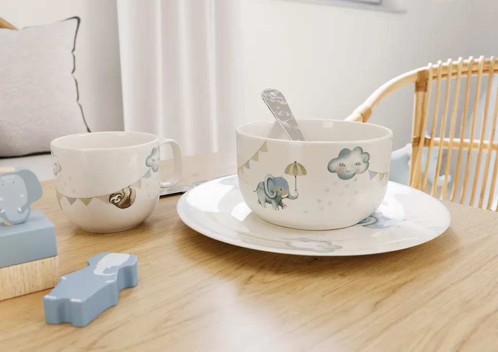 Villeroy & Boch Spisesæt Børnesæt Elefant - 3 dele i Blå, 3