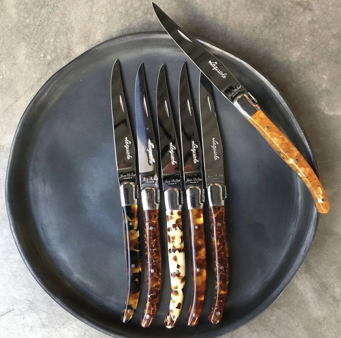 Jean Dubost Bordknive Laguiole Kniv - 6 stk. i Brun, 2