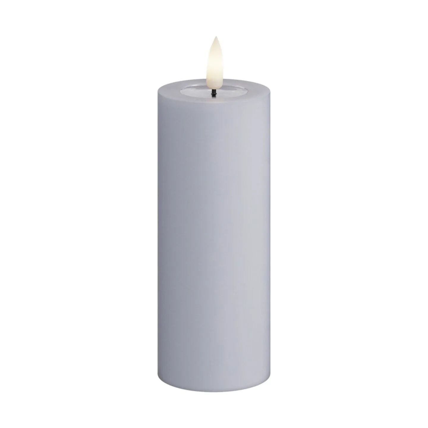 Deluxe Homeart LED-lys Real Flame LED Bloklys i Dust blue, 12,5 cm, 1