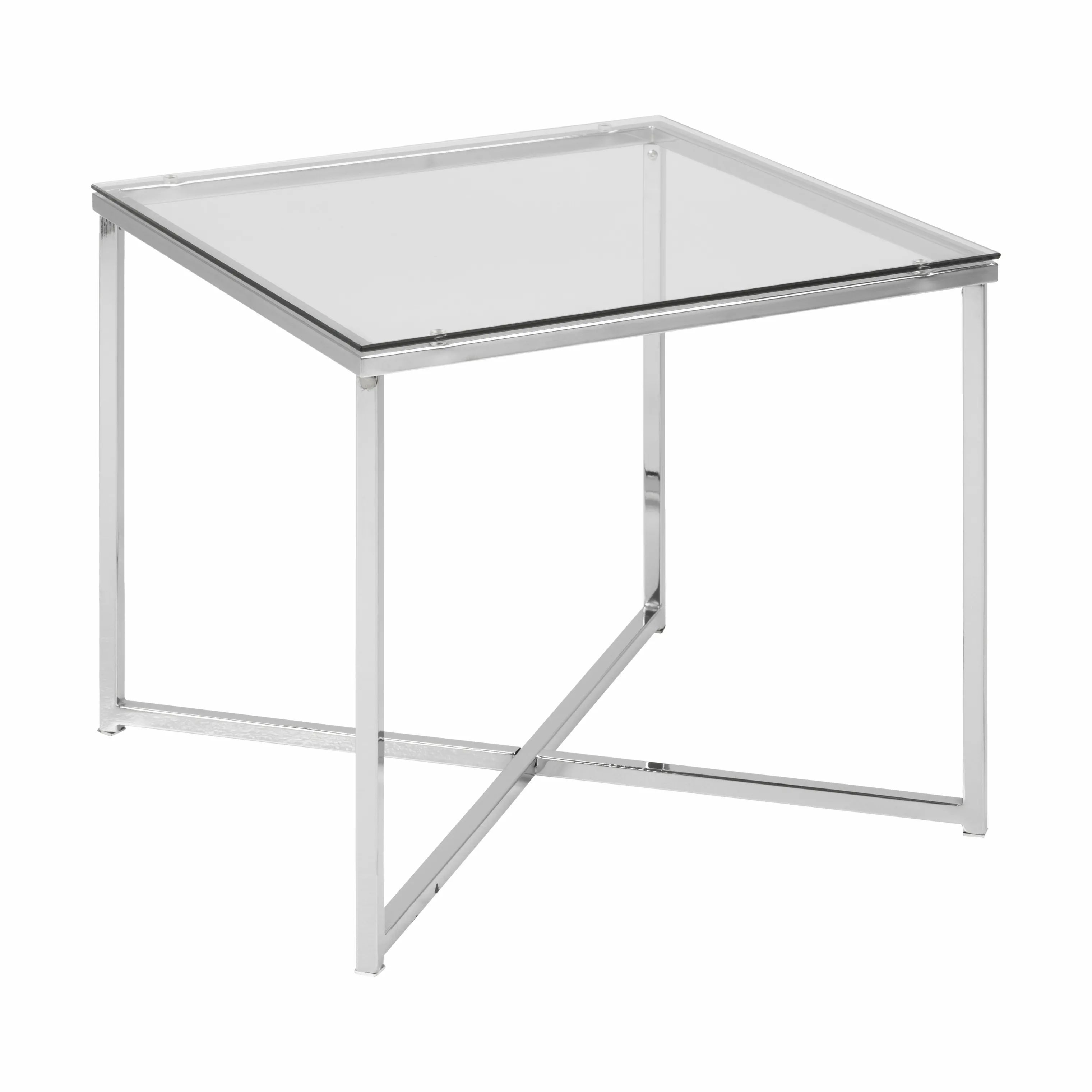 CASA Living Sideborde Cross Hjørnebord i Klar/krom, 3