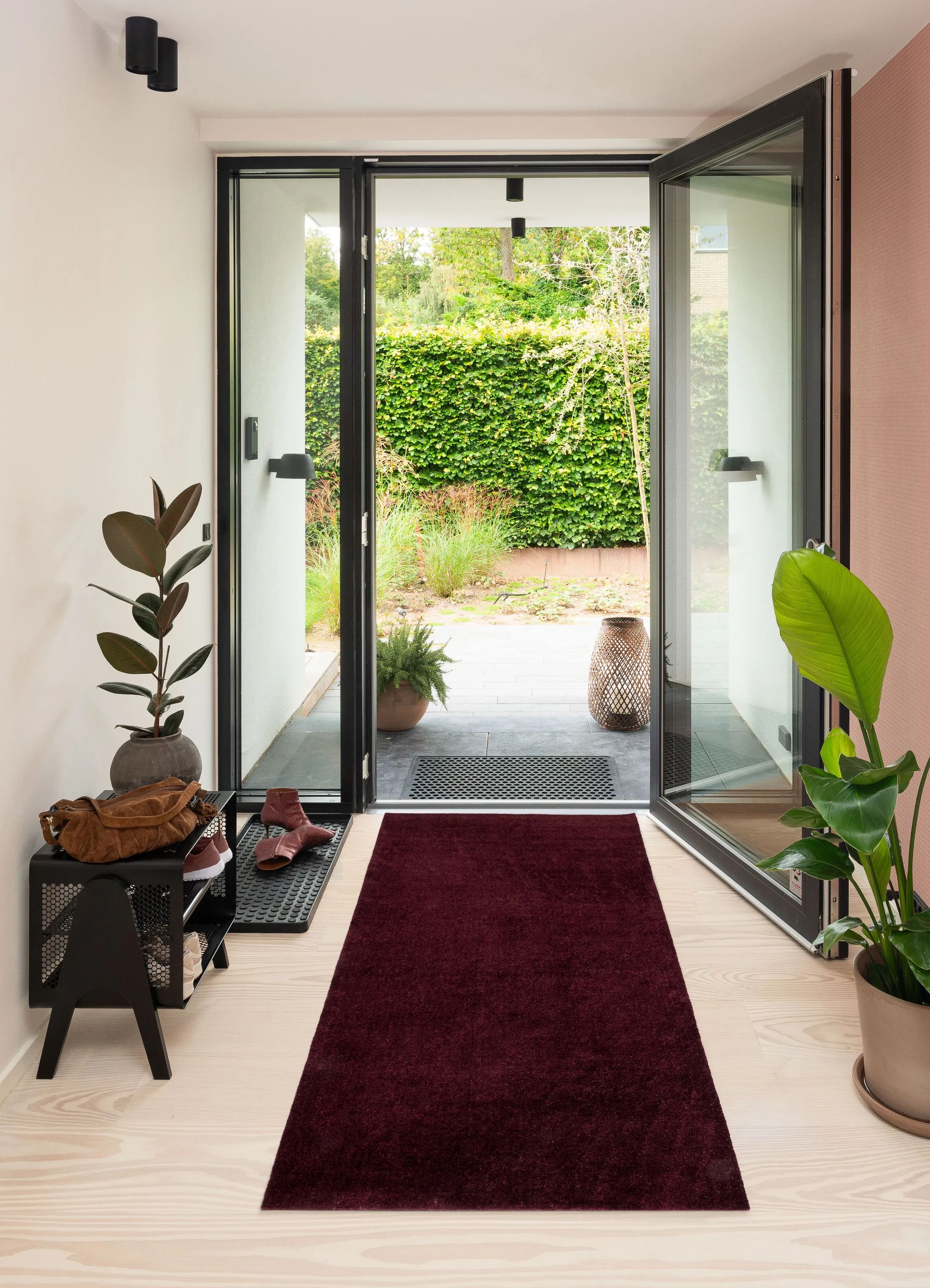 Tica Copenhagen Gulvtæpper Uni Color Unicolor Gulvmåtte i Bordeaux, B90 x L200 cm, 5