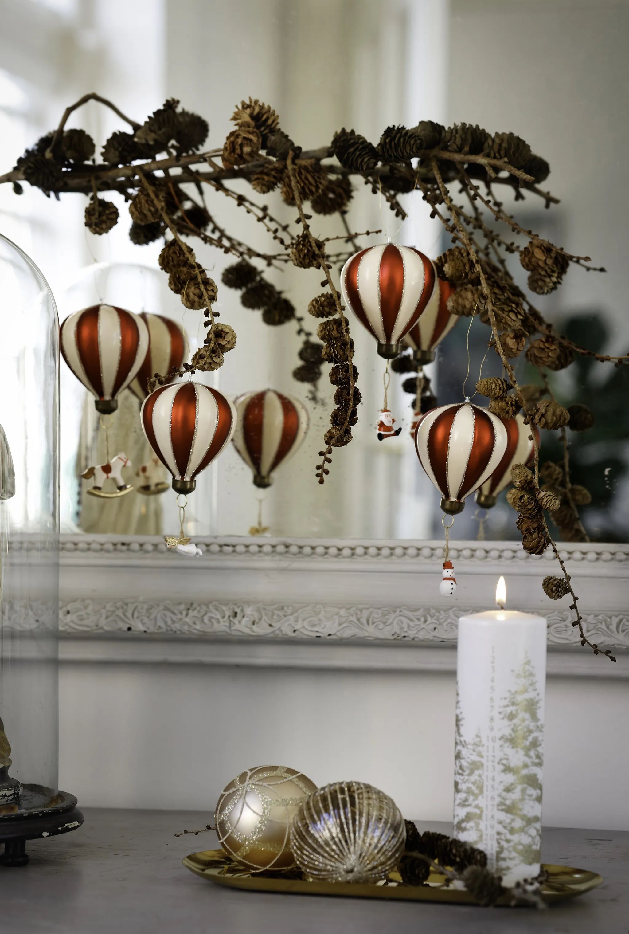 Speedtsberg Juleophæng Julekugle - Ballon i Rød/hvid, 3