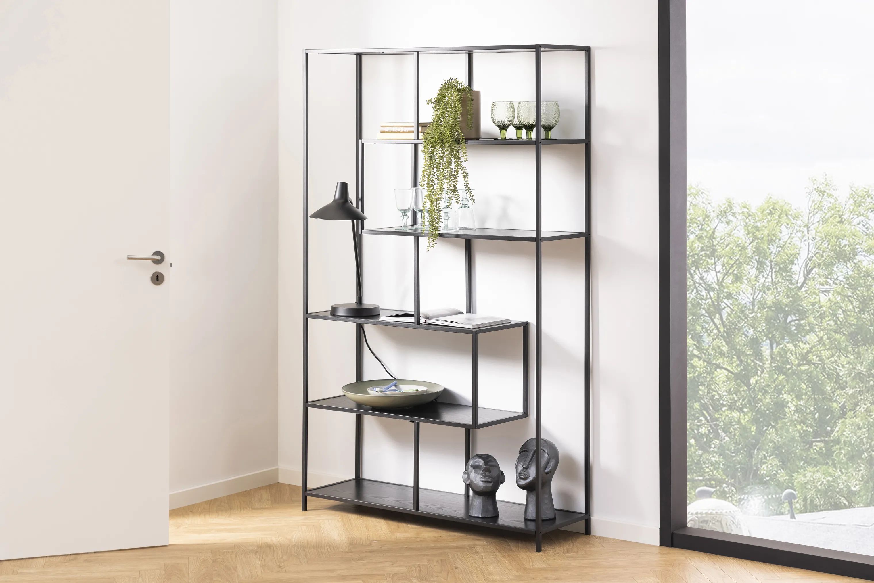 CASA Living Reoler og tilbehør Seaford Reol i Sort, 114 cm, 2