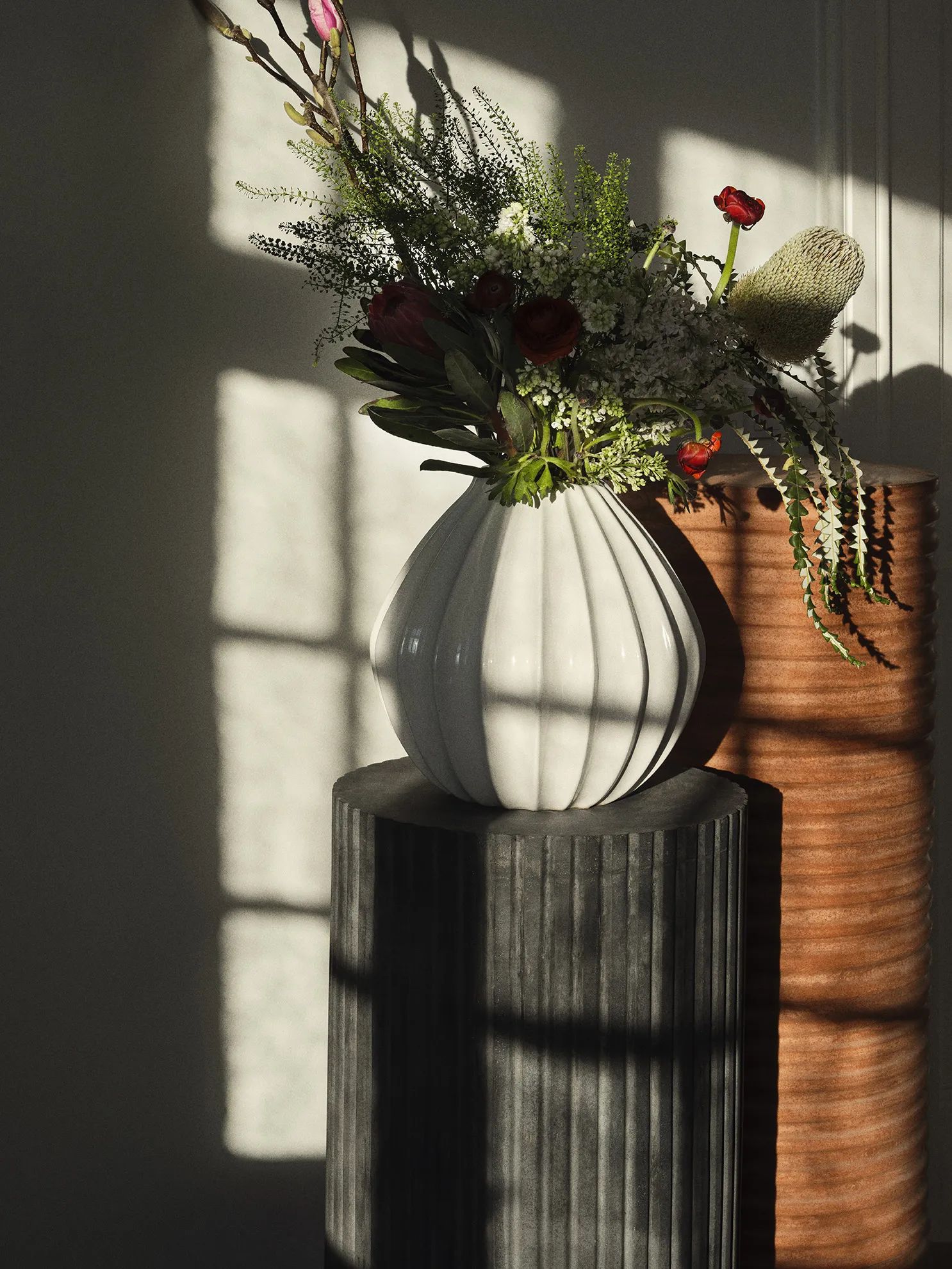 Broste Copenhagen Vaser Wide Vase i Hvid, H25 x Ø25, 2