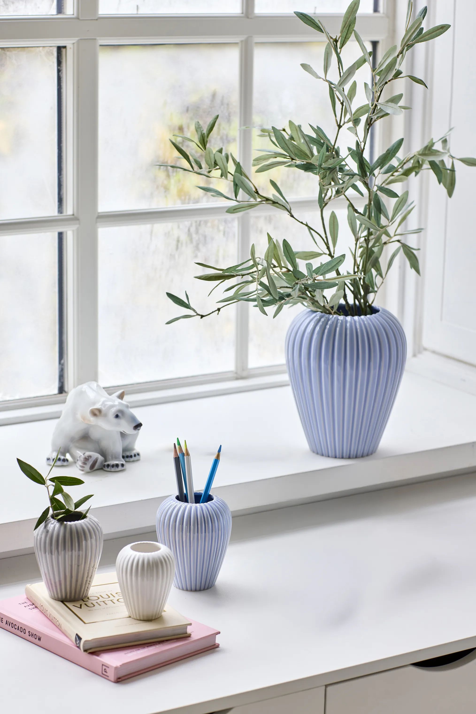 erik bagger a/s Vaser Eslau Lilje Vase i blå, 20 cm, 3