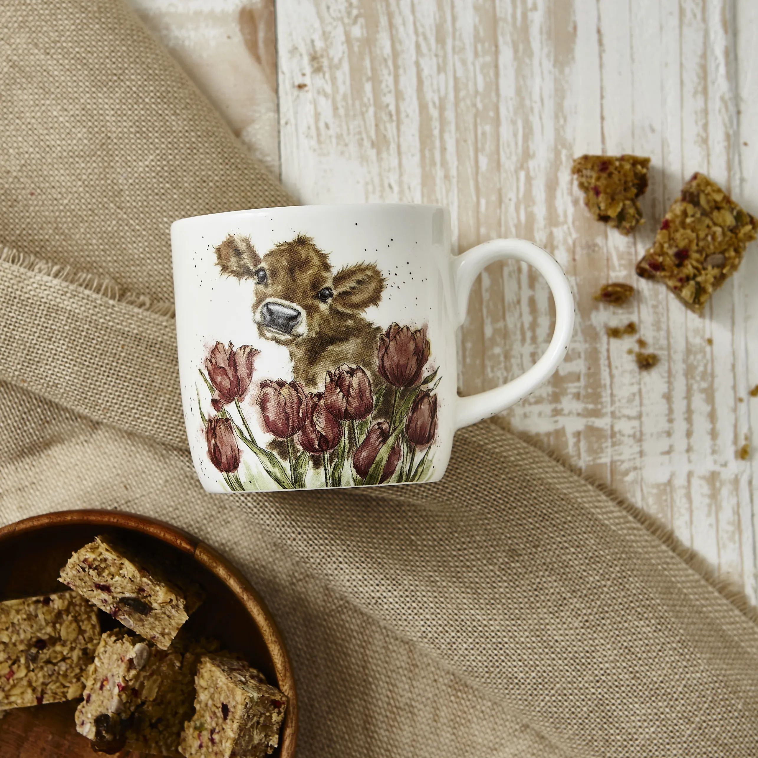 Royal Worcester Krus og kopper med hank Wrendale Krus - Bessie i Bessie ko, 2