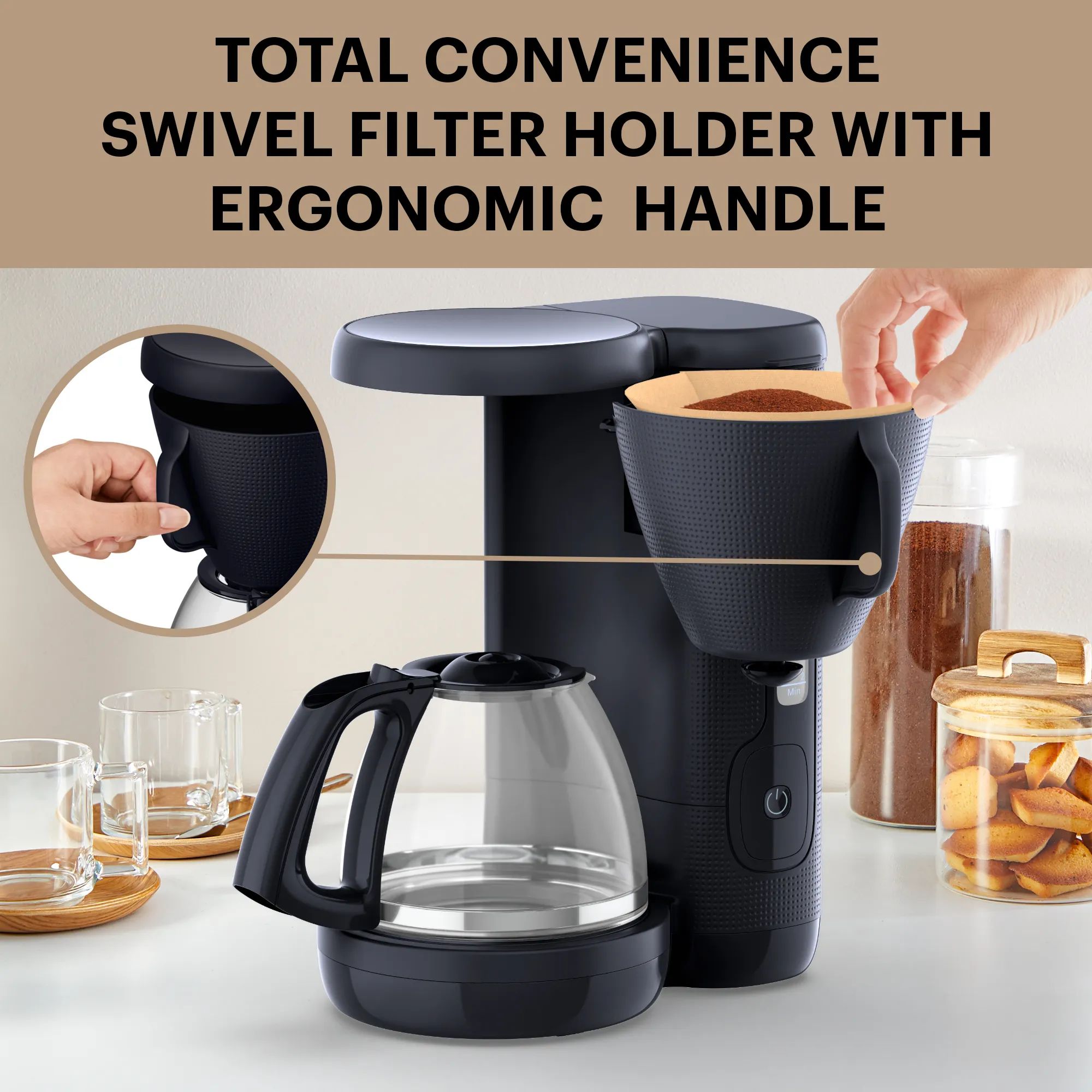 OBH Nordica Kaffemaskiner Morning Kaffemaskine i Sort, 4