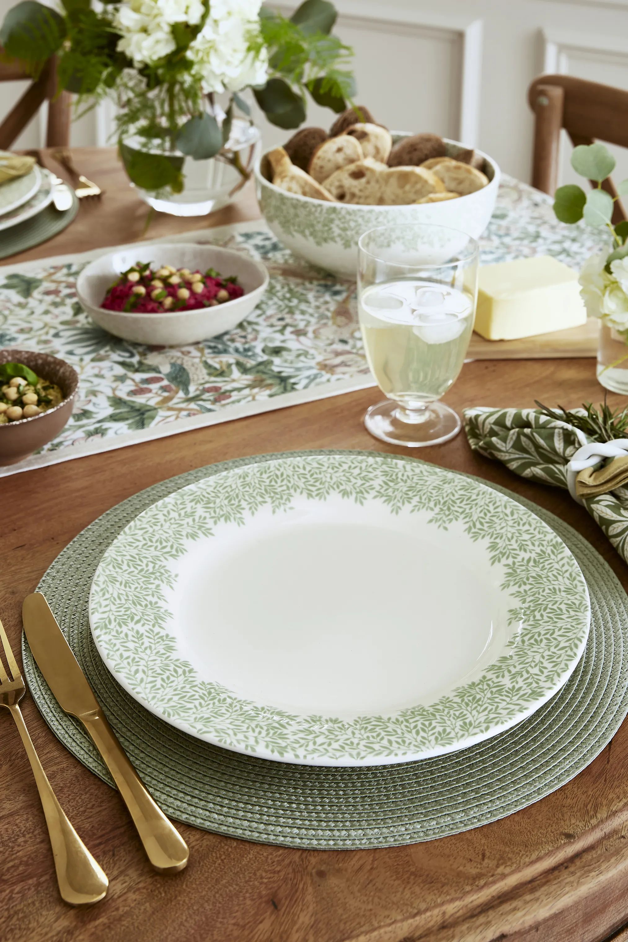 Spode Middagstallerkener Morris & Co Middagstallerken i Hvid/Grøn, 3
