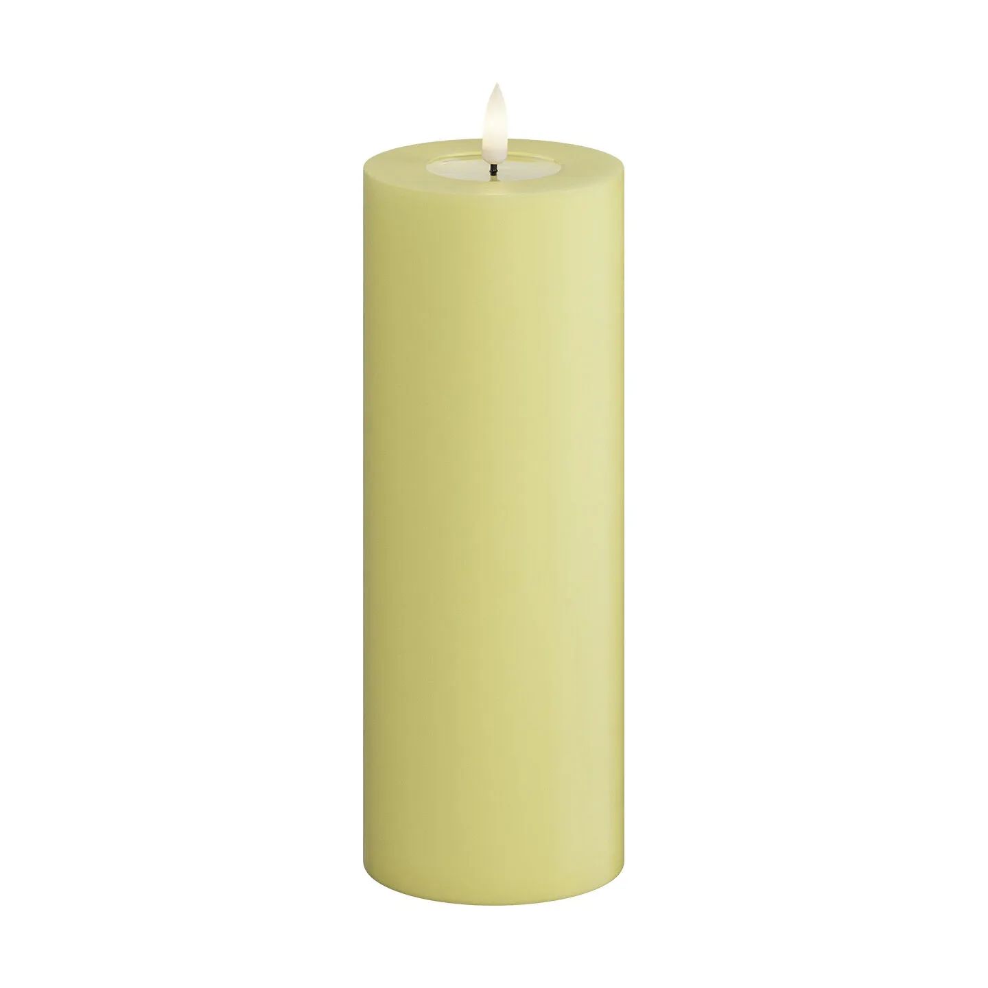 Deluxe Homeart LED-lys Real Flame LED Bloklys i Lys Gul, 20 cm, 1