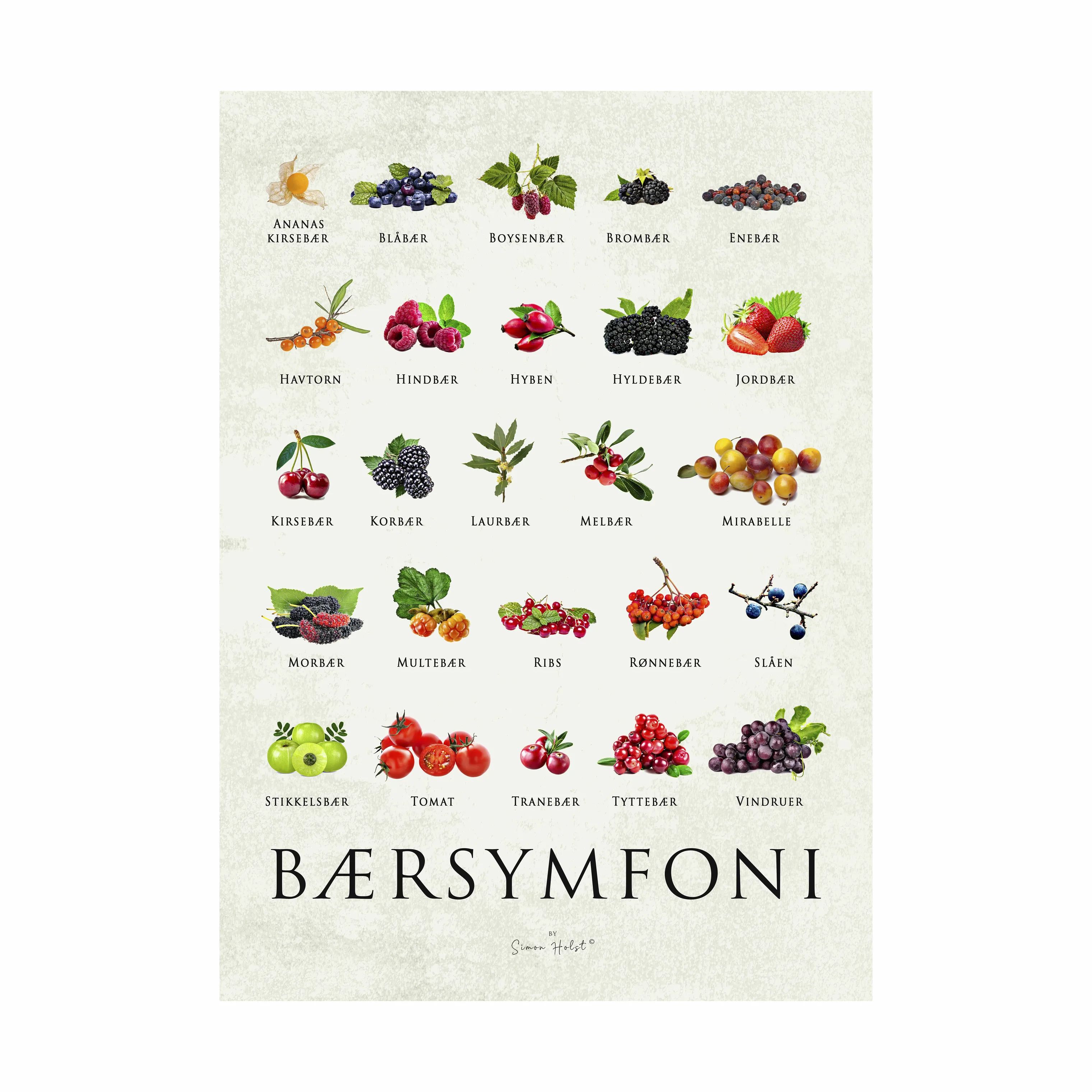 Poster&Frame Plakater plakat - Bærsymfoni i B50 x L70 cm, 1