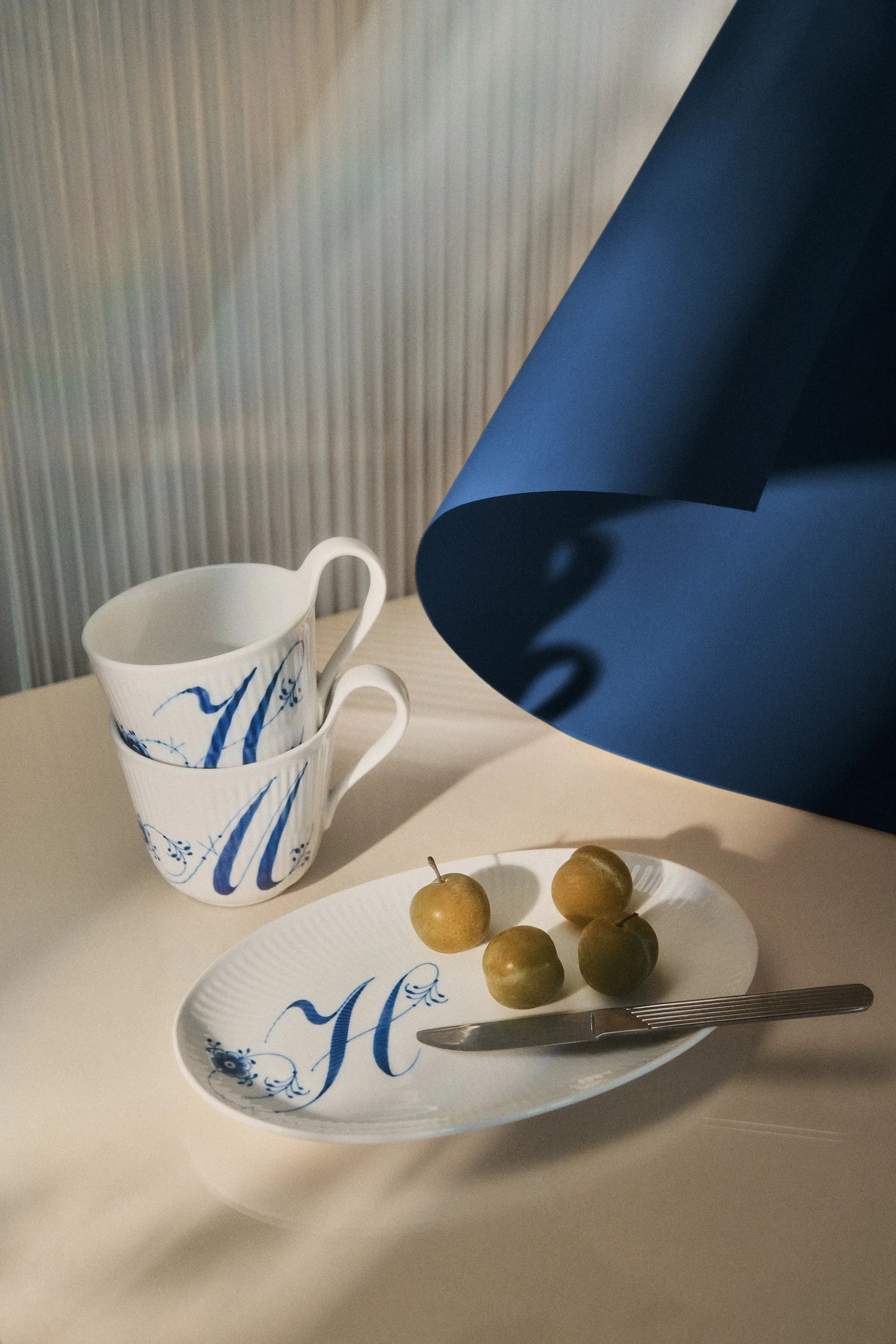 Royal Copenhagen Frokosttallerkener Alfabet kollektion Tallerken - H i H tallerken, 2