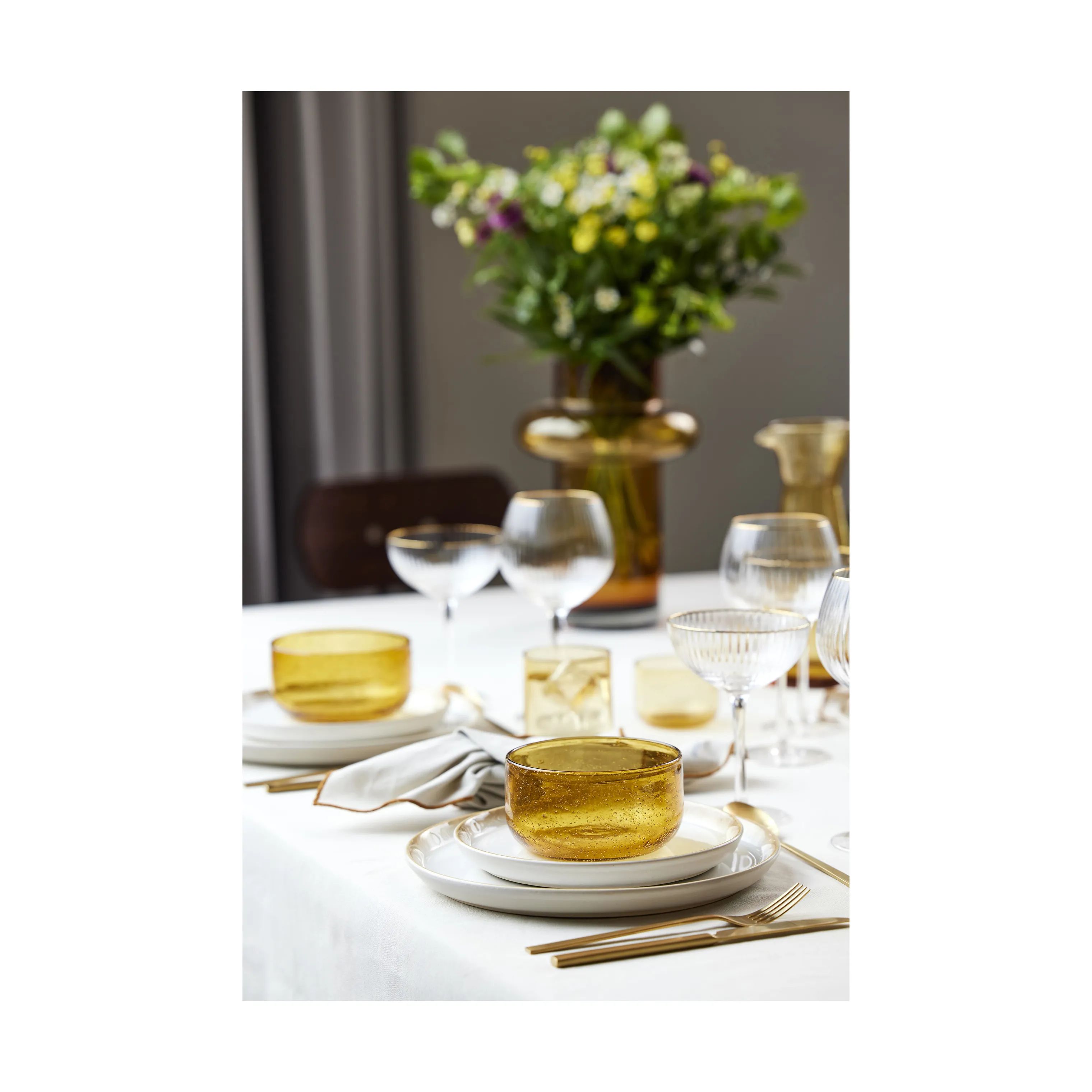 Lyngby Glas Cocktailglas Palermo Cocktailglas - 4 stk. i klar/guldfarvet, 4