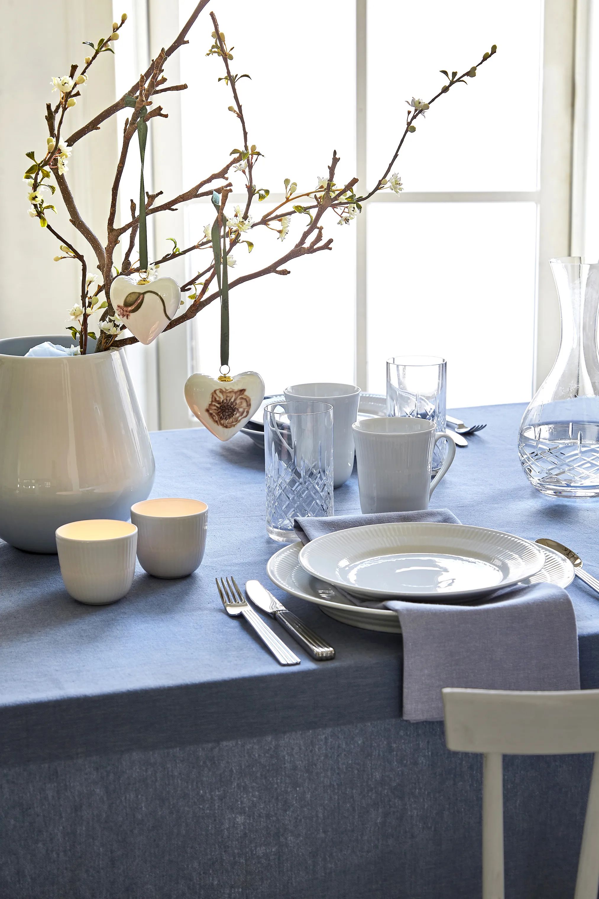 Royal Copenhagen Frokosttallerkener Hvid Riflet Tallerken i Hvid, 6