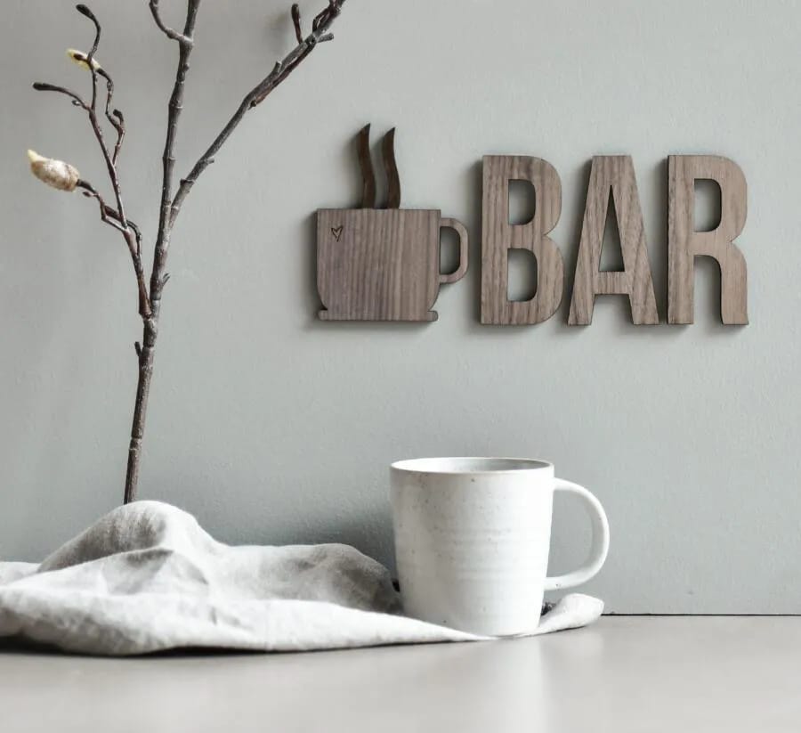 Minifabrikken Vægdekoration Dekoration - Kaffekop i Valnød, 4