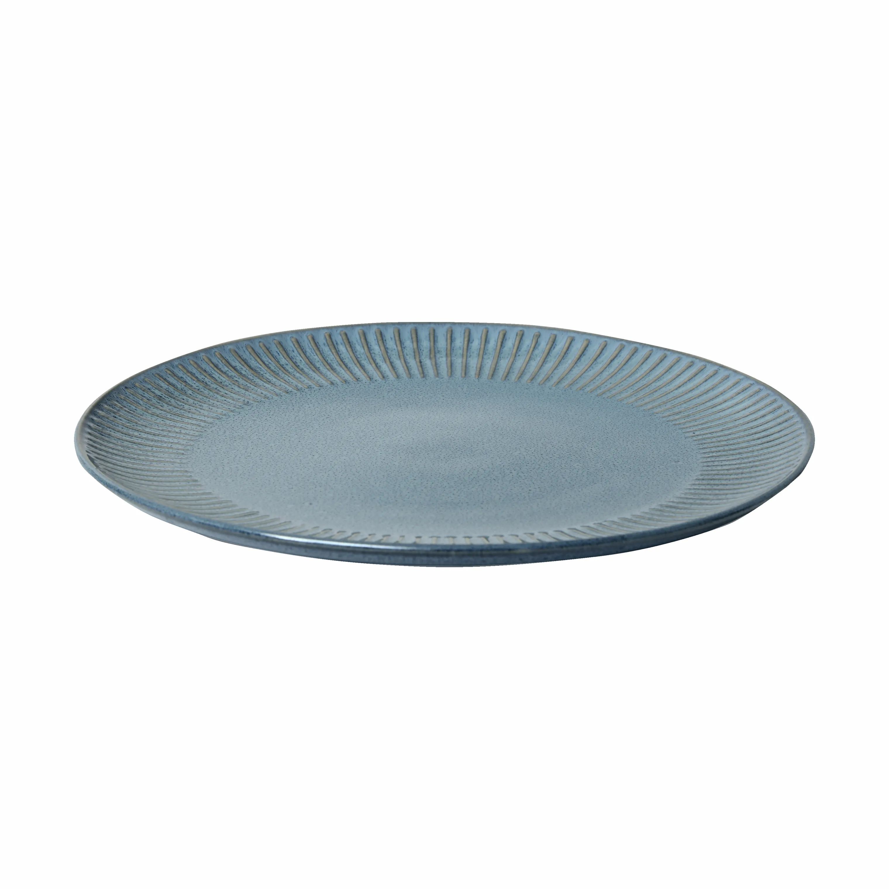 CASA Living Middagstallerkener Sofia Riflet Tallerken i Blå, 27 cm, 4