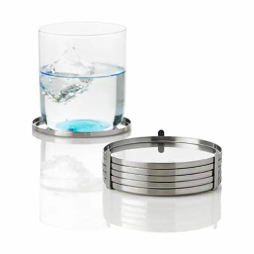 Stelton Glasbrikker og coasters Cylinda-line AJ Glasbrik - 6 stk. i Sølvfarvet, 8,5, 4