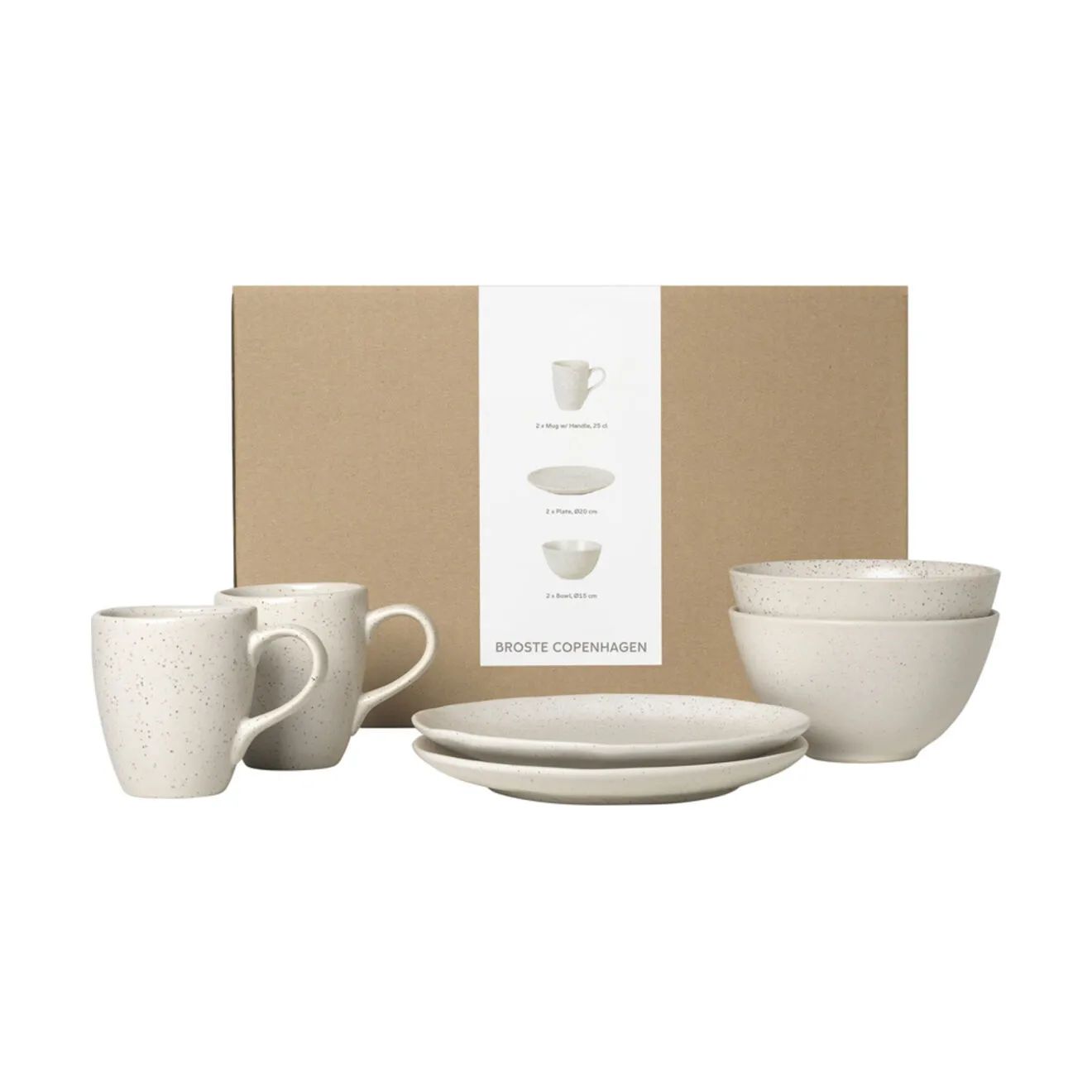 Broste Copenhagen Frokosttallerkener Nordic Vanilla Morgenmadssæt - 6 dele i Cream, 1