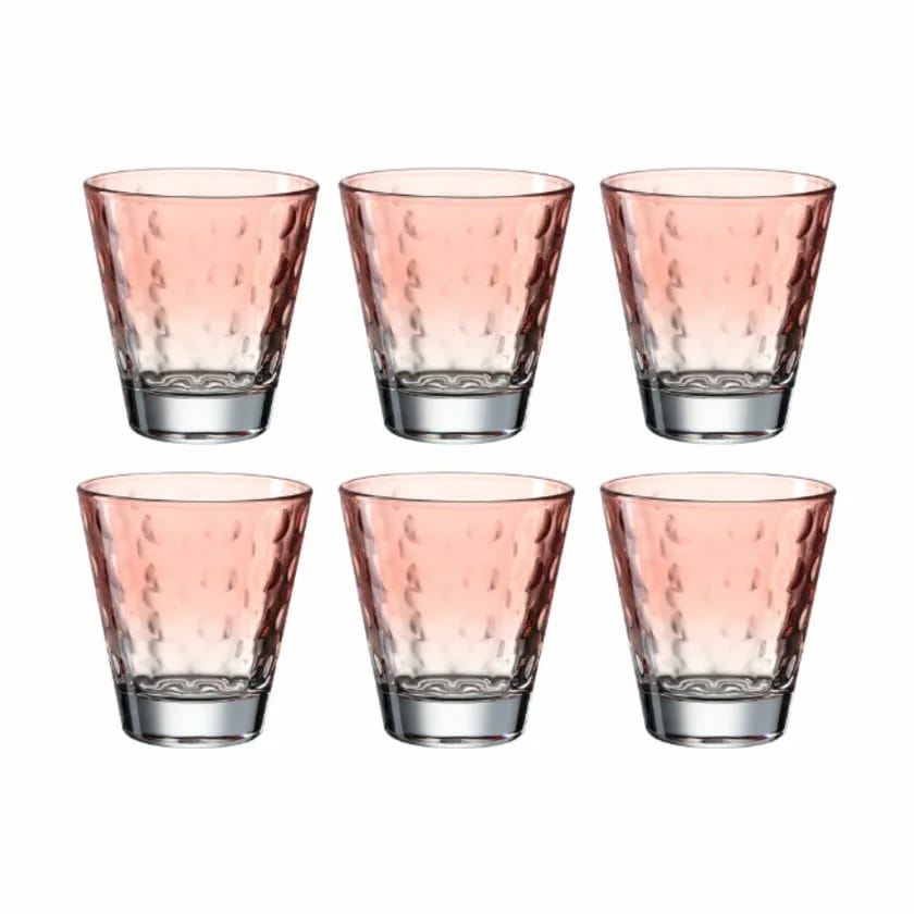 Leonardo Vandglas Leonardo Vandglas - 6 stk. i Klar/koral, 21.5 cl, 1