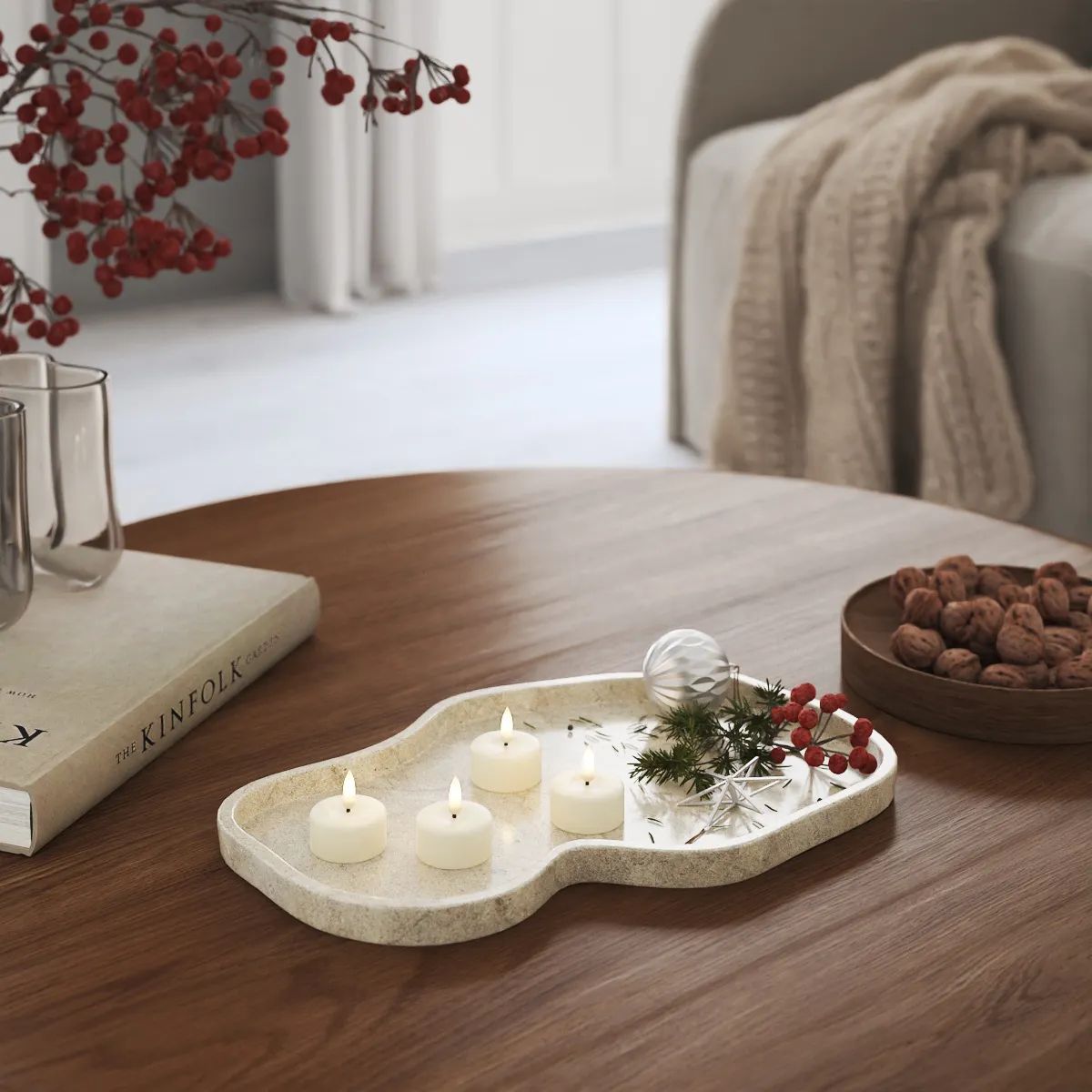 Deluxe Homeart LED-lys Fyrfadslys - 4 stk i Creme, 3