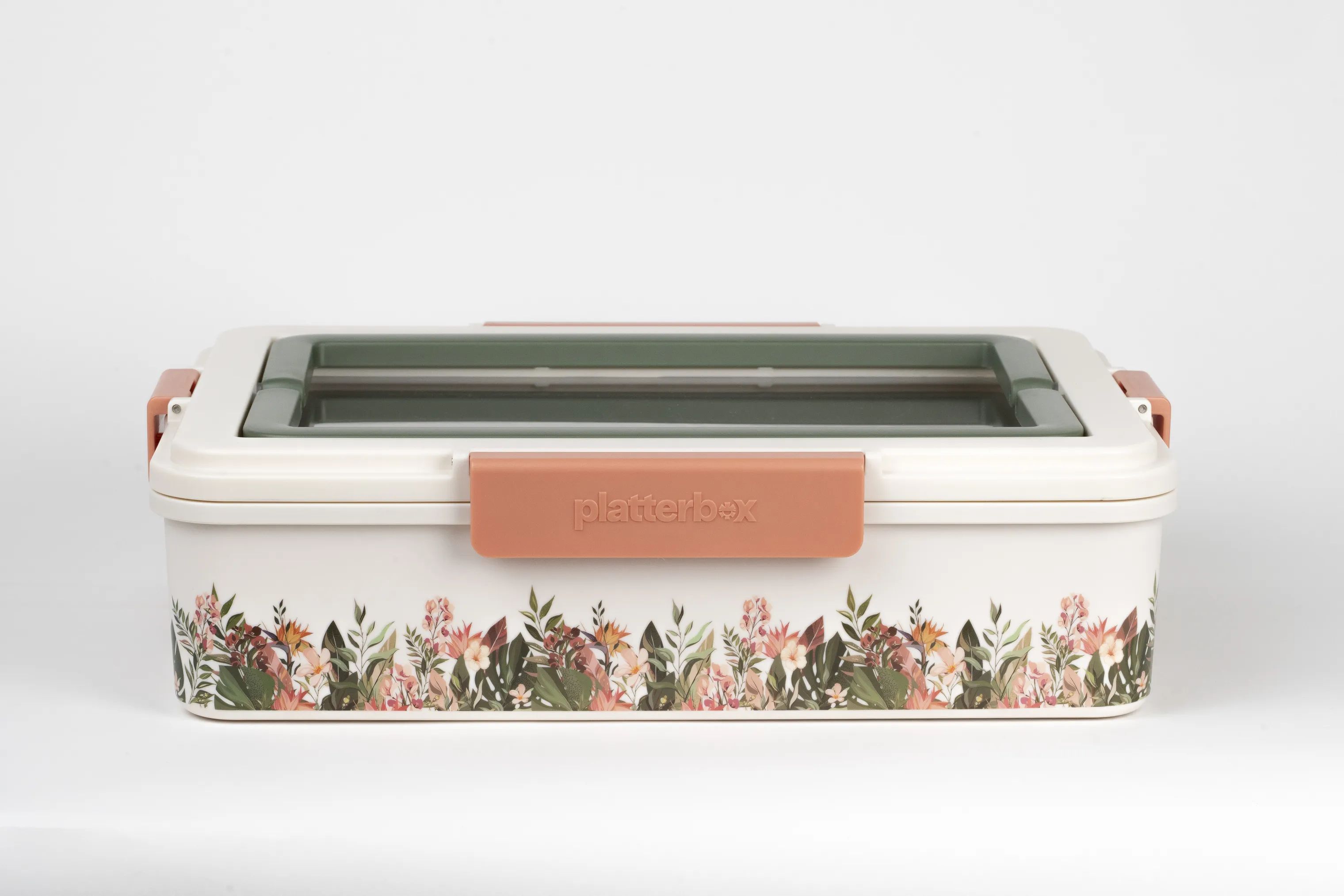 Platterbox Opbevaringsbokse Snack Box i Hvid/blomster, 6