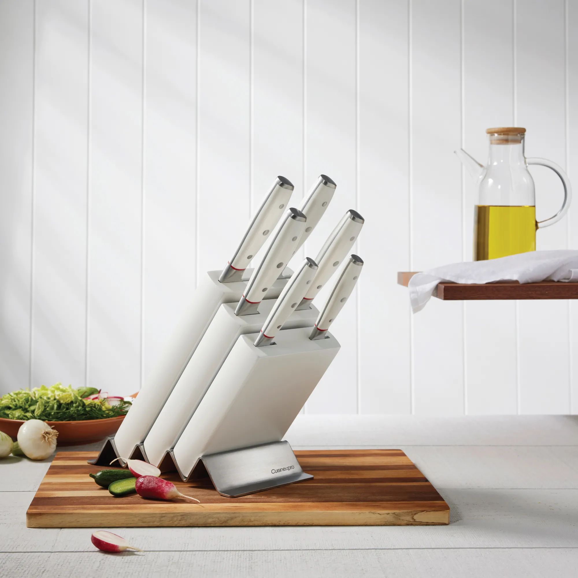 THE CUSTOM CHEF™ Knivblokke med knive Cuisine::pro®
iconiX™ Cuisine::pro iconiX™ Straub Knivblok - 7 dele i sølvfarvet/hvid, 2