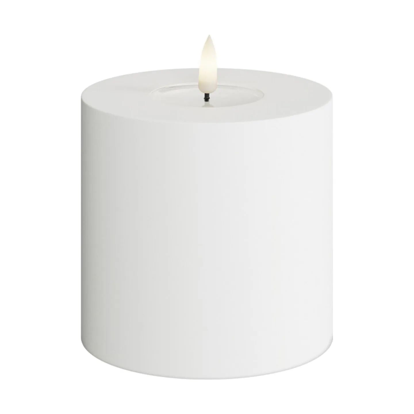 Deluxe Homeart LED-lys Real Flame LED Udendørs Bloklys i Hvid, 10 cm, 1