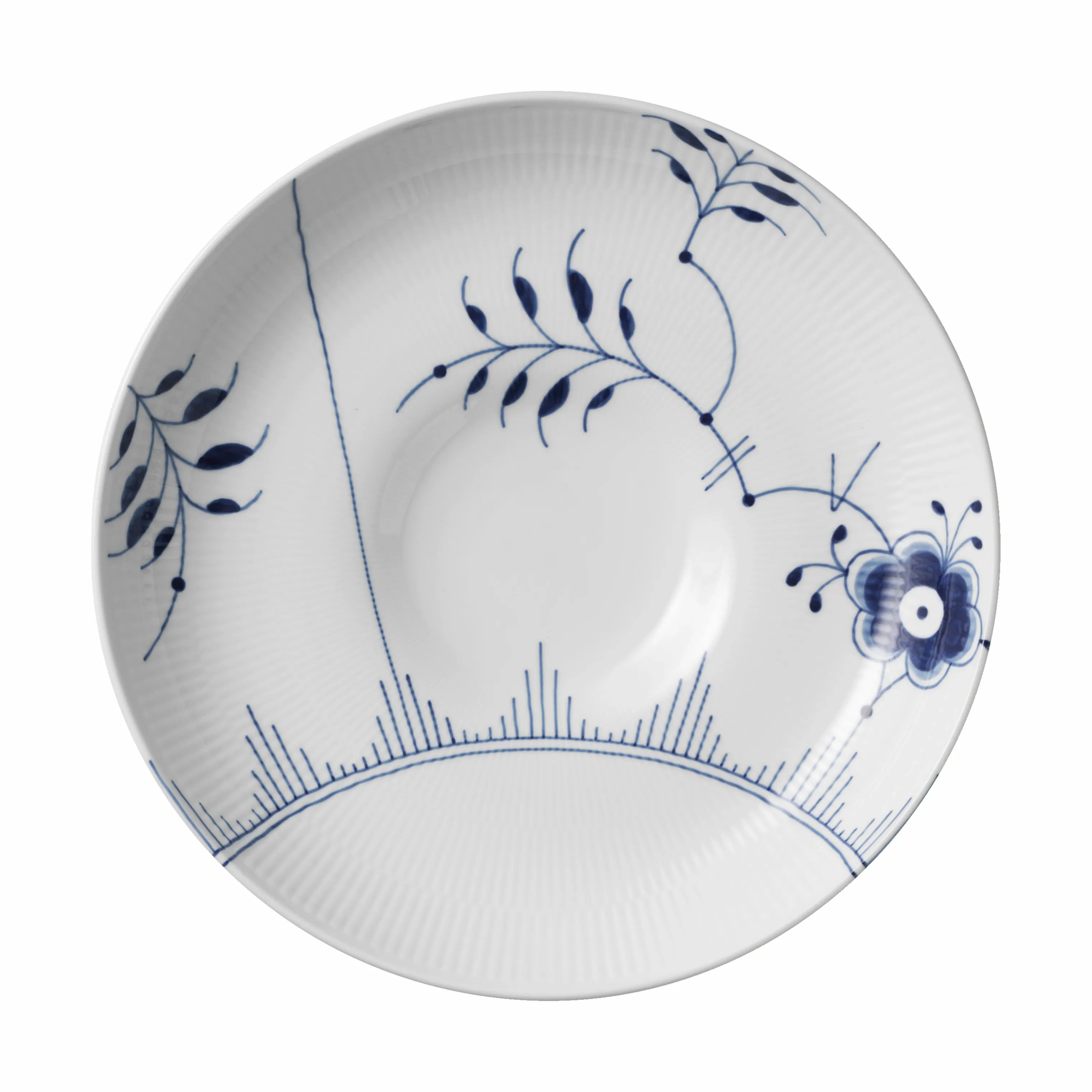 Royal Copenhagen Serveringsfade Blå Mega Riflet Fad i 34 cm, 1