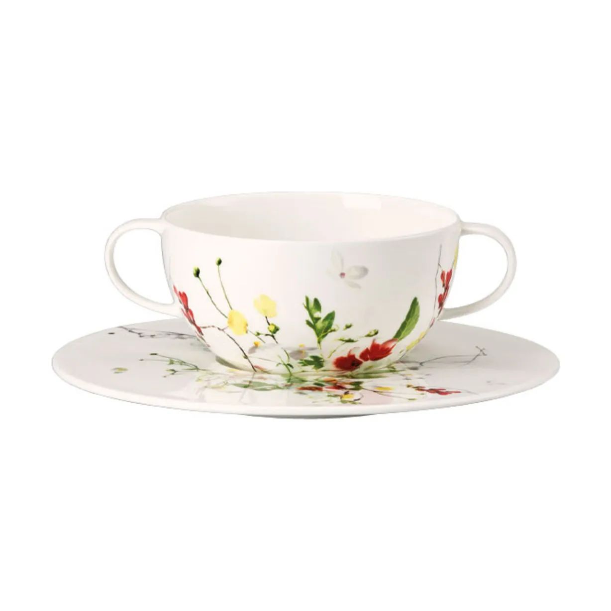 Rosenthal Suppeskåle Brillance Fleurs Sauvages Suppekop i Hvid / Multifarvet, 1
