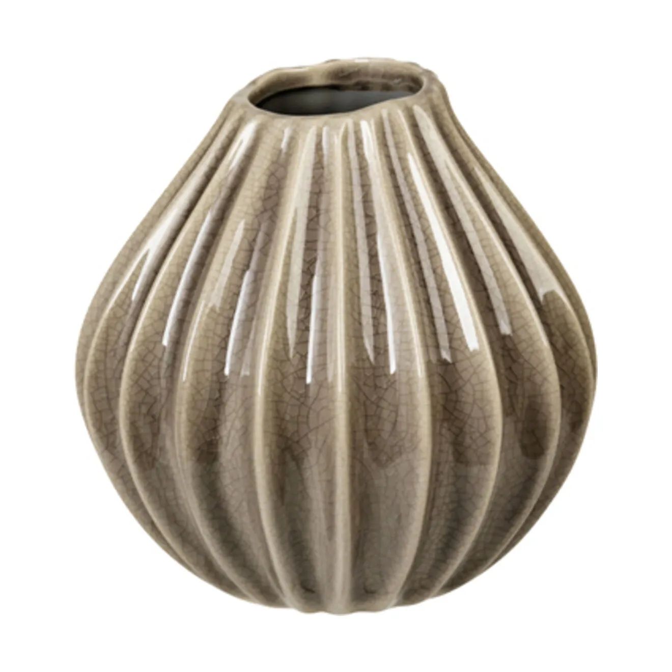 Broste Copenhagen Vaser Wide Vase i Beige, H15 x Ø15, 1