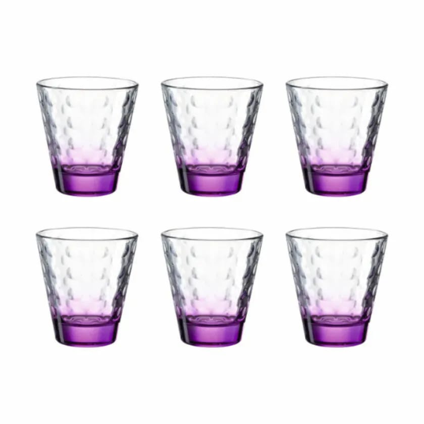 Leonardo Vandglas Leonardo Vandglas - 6 stk. i Klar/violet, 21.5 cl, 1