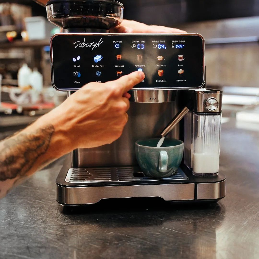 Casper Sobczyk Espressomaskiner Espressomaskine i Stål/sort, 5